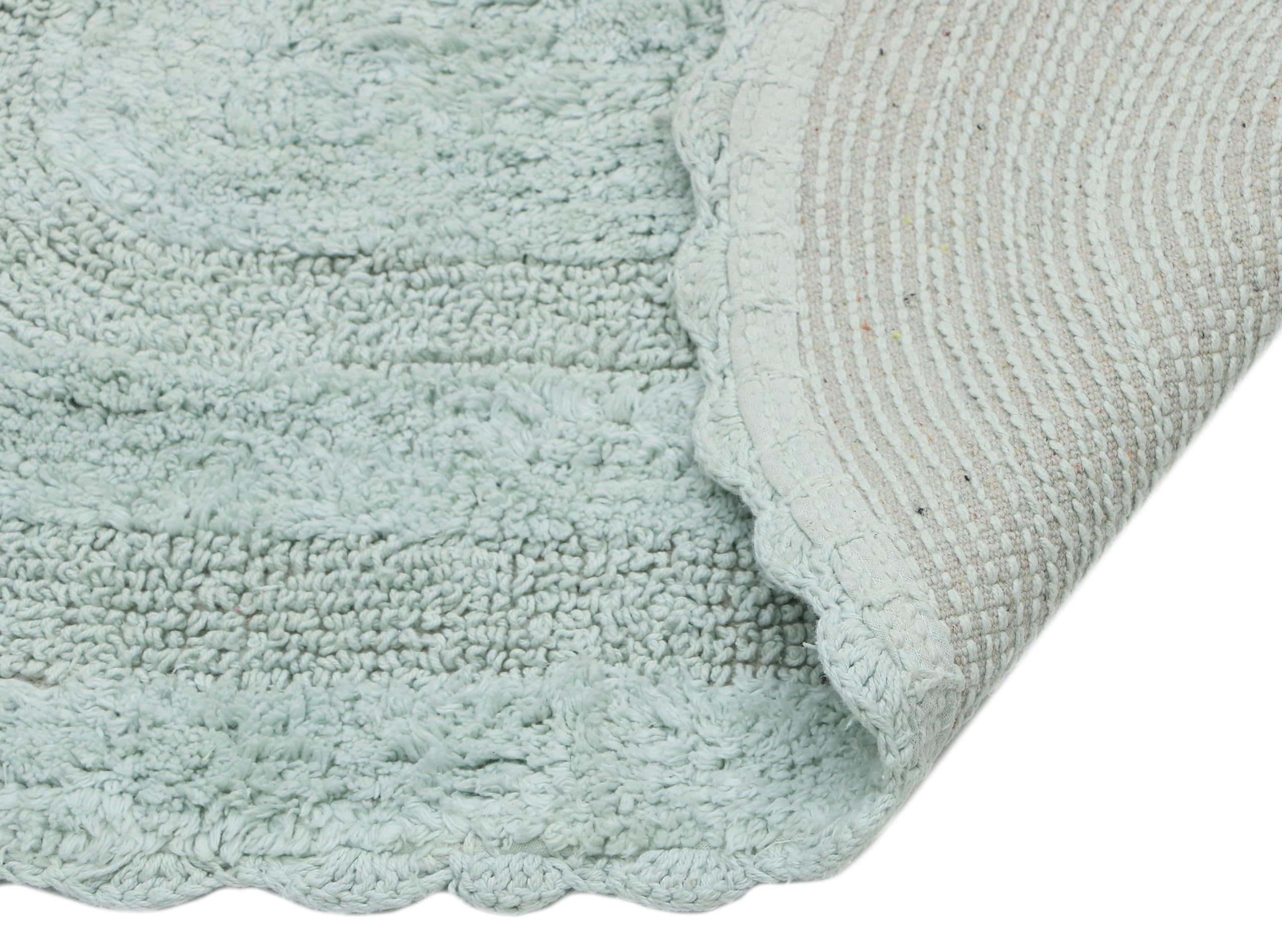 Premium Cotton Oval Bath Rug - Super Absorbent, Soft & Non-Slip Bathroom Mat for Shower, Vanity & Kitchen - 50x75cm Home Decor - Perfect for Bathrooms, Entryways & Cozy Living Spaces