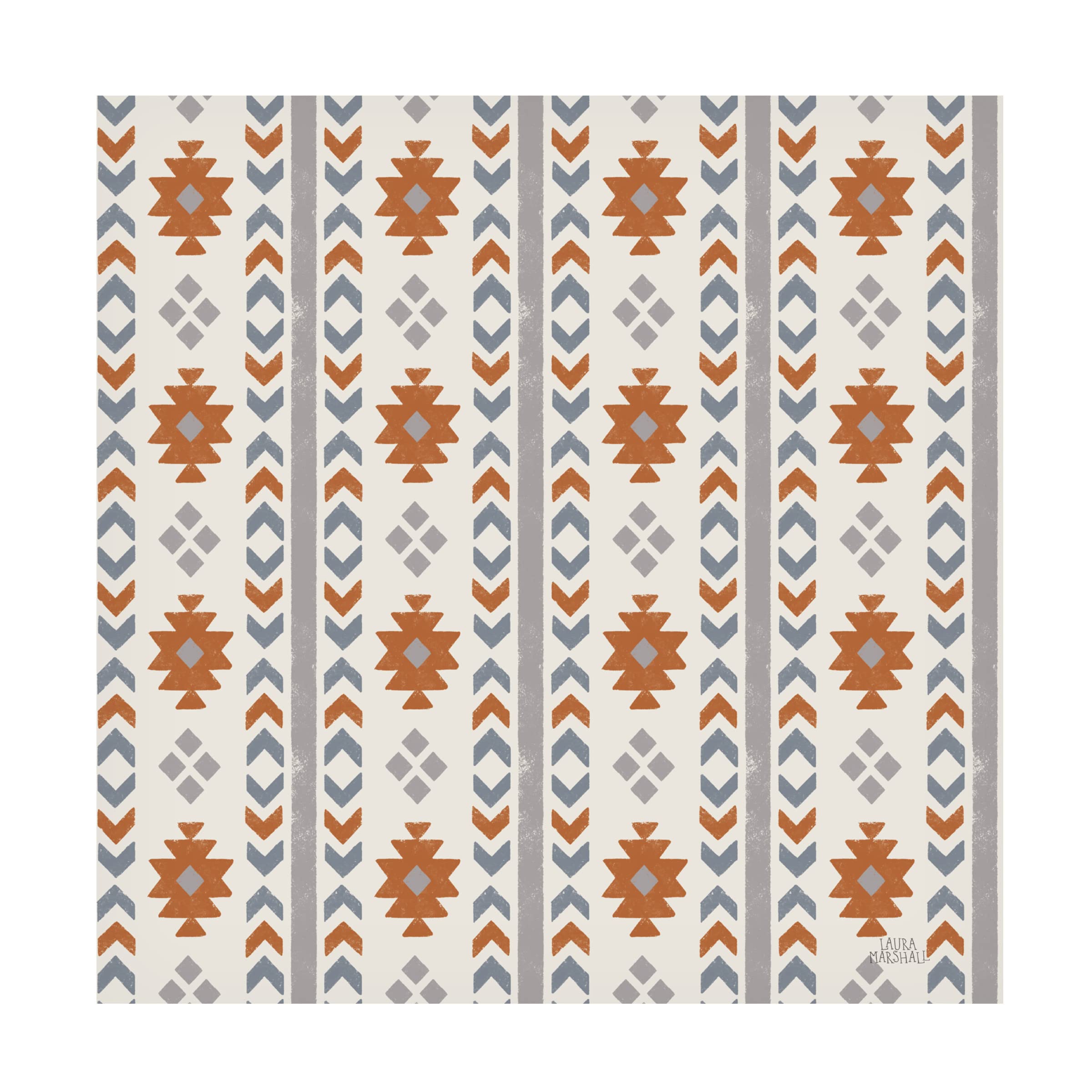 Laura Marshall 'Gone Glamping Pattern VA' Canvas Wall Art Print - Vintage Camping Decor for Bedroom, Living Room & Cabin