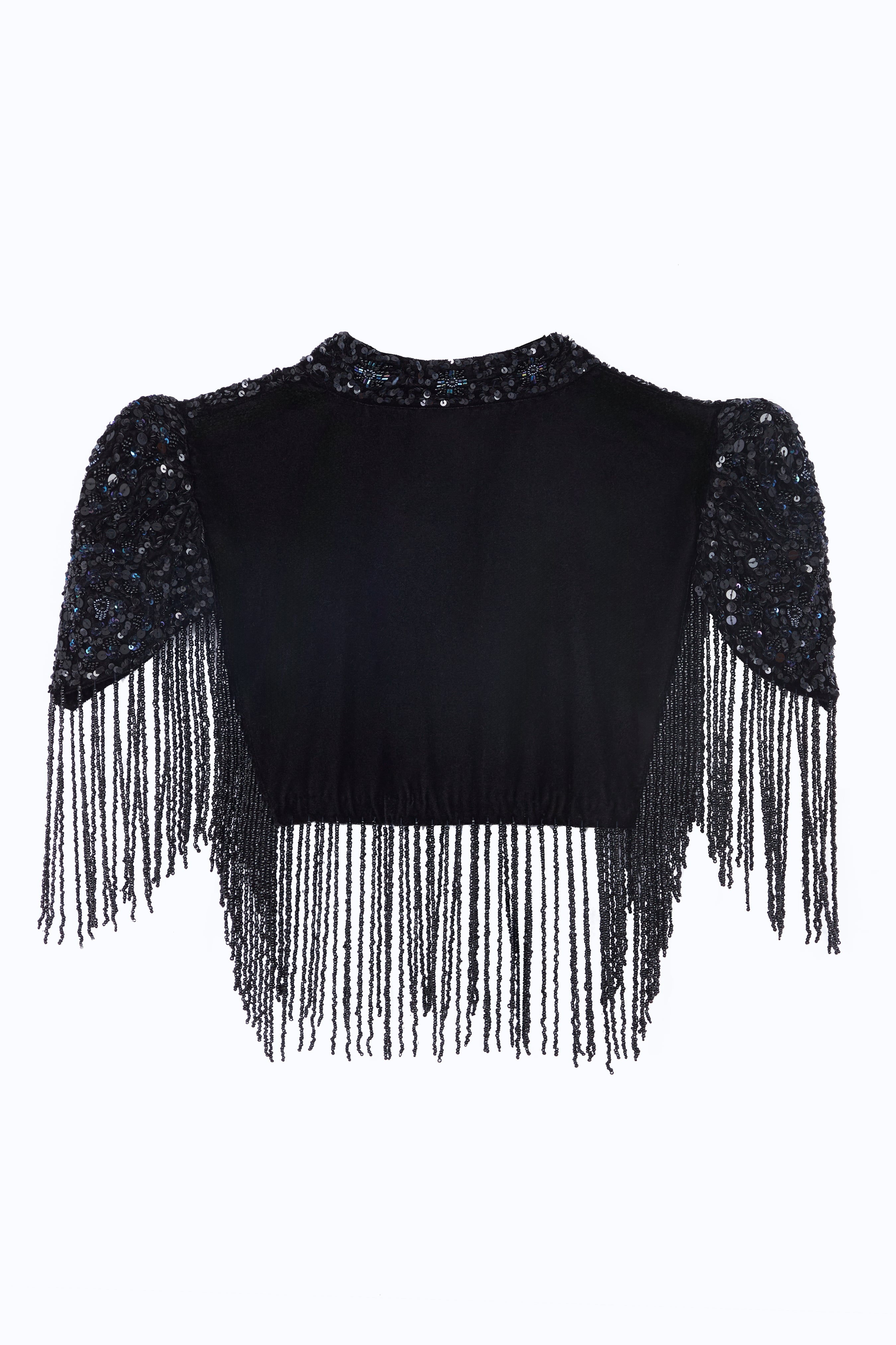 Elegant Velvet Floral Fringe Capelet Shawl - Women's Vintage Boho Shoulder Wrap for Weddings, Parties & Evening Events