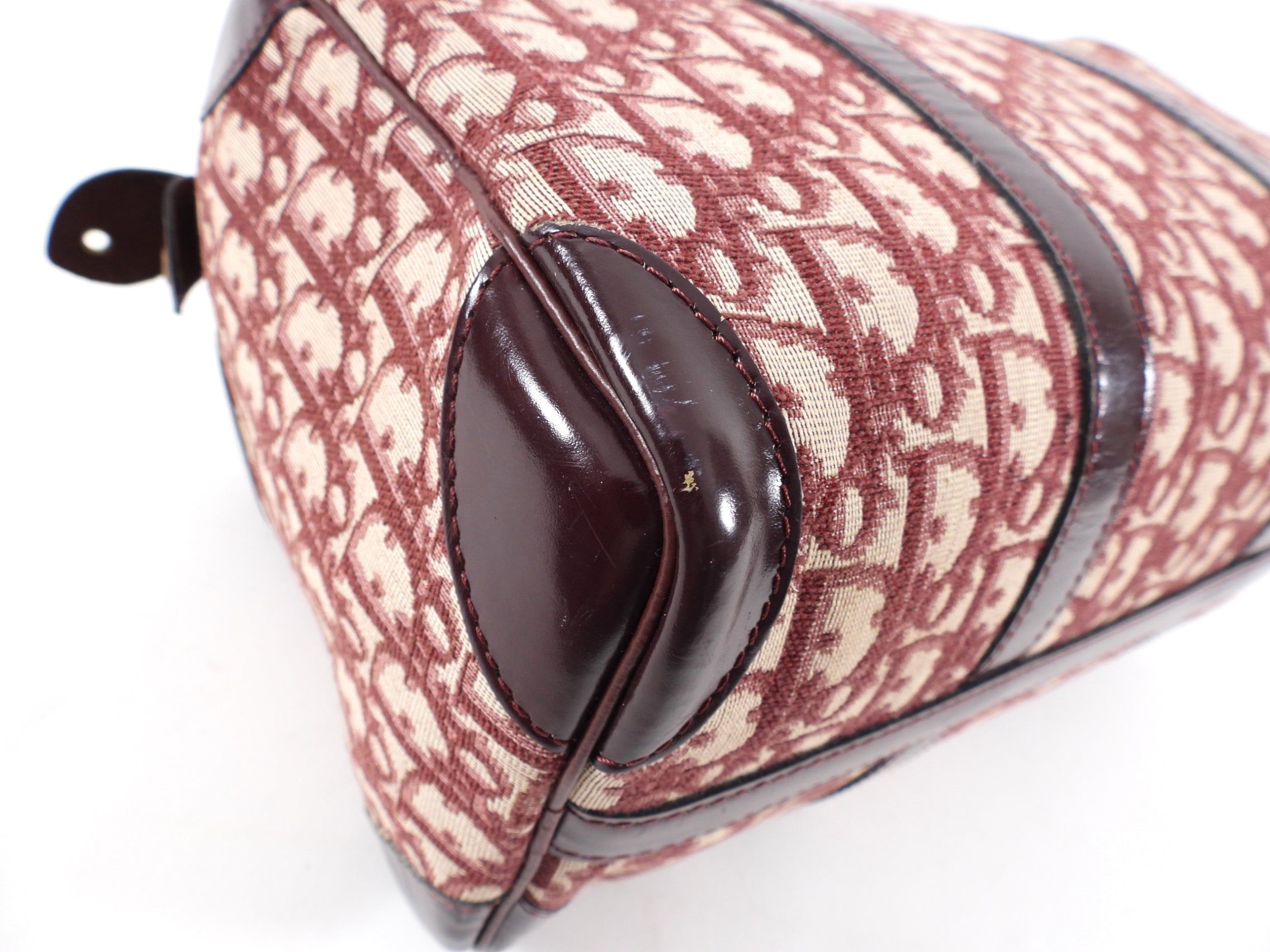 Christian Dior Oblique Logo Boston Bag in Burgundy - Luxury Crossbody Handbag for Women, Perfect for Work, Travel & Evening Events