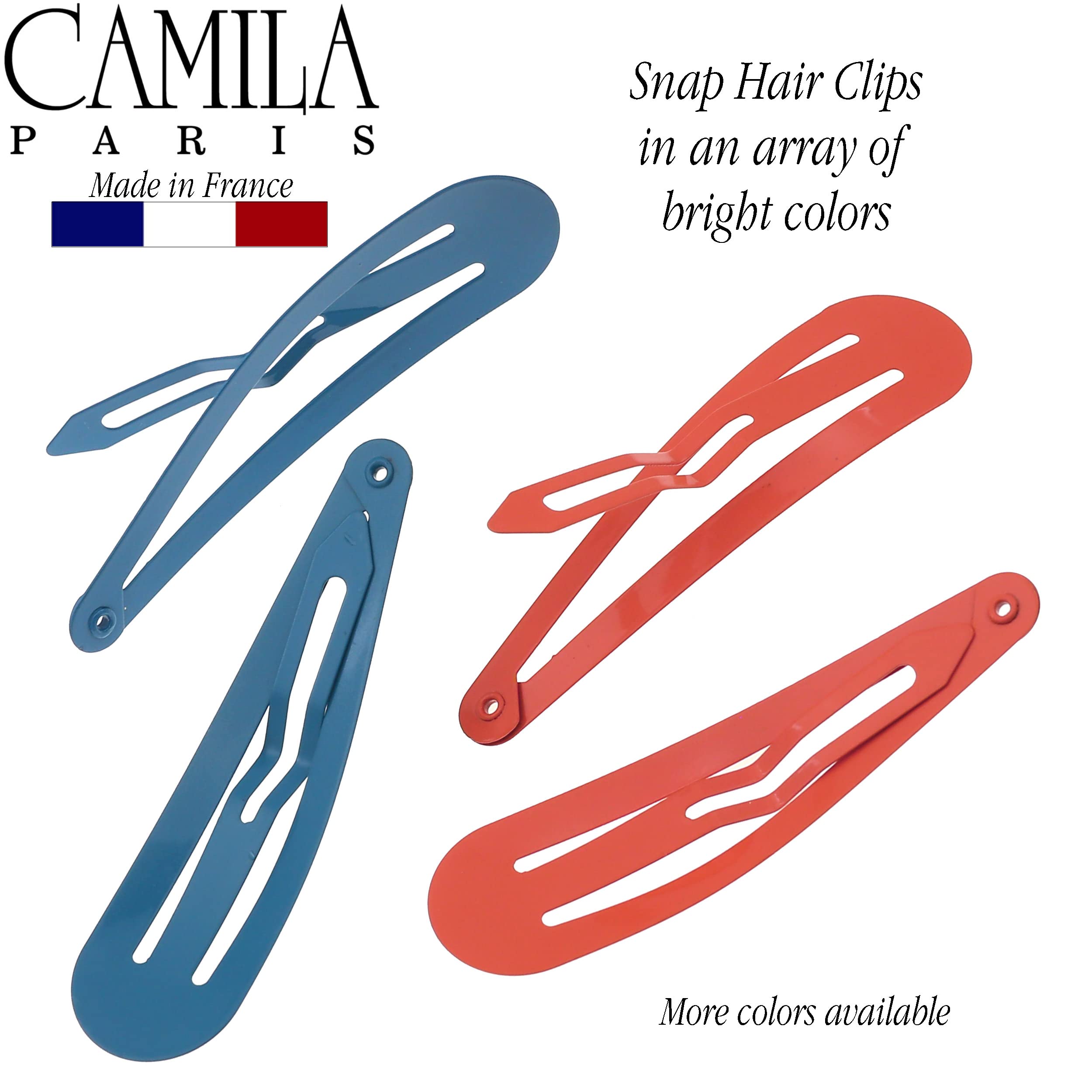 Camila Paris CP1330B French Hair Barrettes Clips for Women - Strong Hold Snap Hair Slides, No Slip Grip Metal Hair Accessories | Perfect for Styling, Updos, and Everyday Wear | Made in France