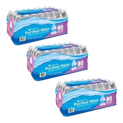 **Purified Drinking Water 8 oz Bottles - 80 Pack (240 Bottles Total) - Mini & Small Water Bottles for Office, Gym, School, Travel & Events - BPA Free Bulk Pack**