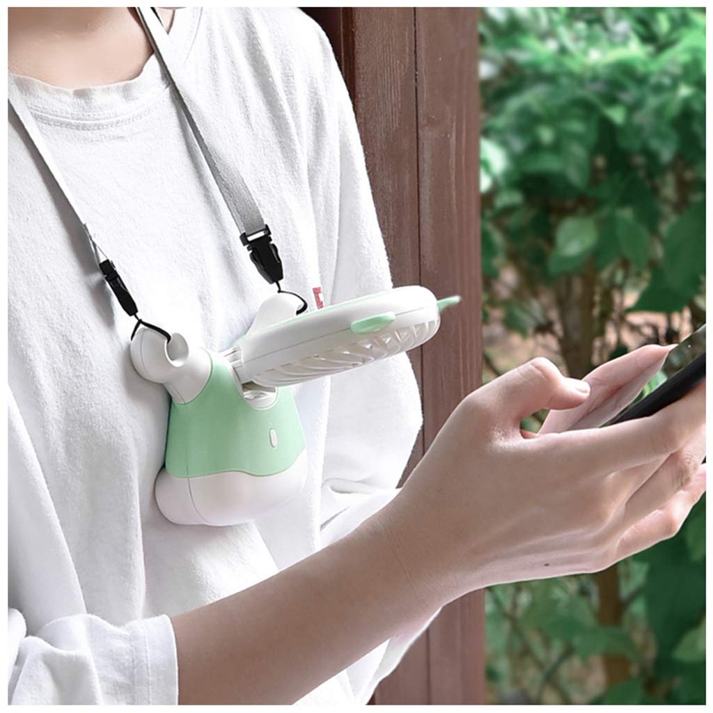 Hands-Free Personal Neck Fan - Portable USB Rechargeable Mini Fan with Lanyard, Ultra-Quiet Folding Design for Office, Outdoor, Travel & Home Use