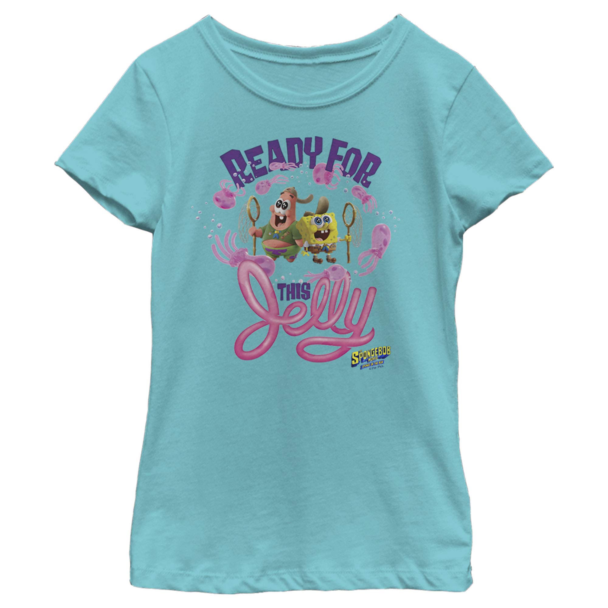 SpongeBob SquarePants Jelly Time Girls Short Sleeve T-Shirt for Kids | Cartoon Graphic Tee | Fun Casual Outfit for Playdates & School