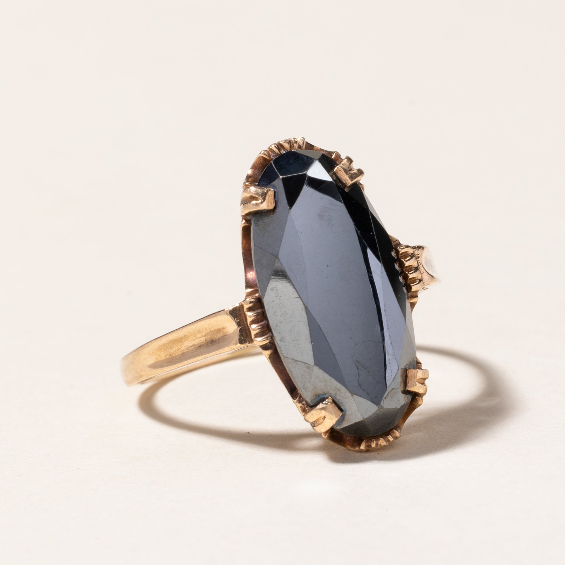 5.33ct Oval Cut Hematite Cocktail Ring for Women - Size 8.75 | Elegant Evening Party Jewelry for Special Occasions & Date Nights