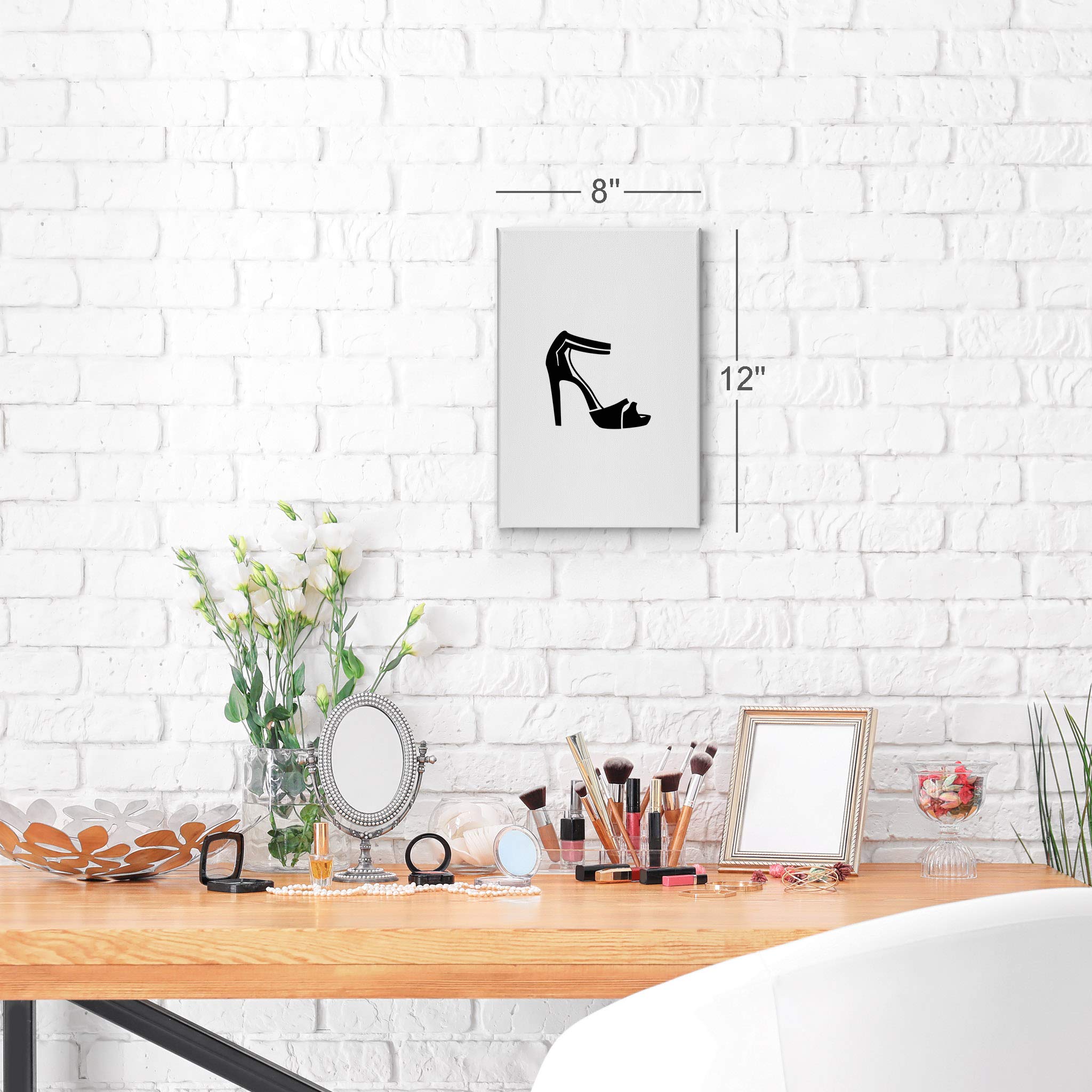 Black and White High Heels Canvas Wall Art - Fashion Glam Women's Shoe Print - 40x30 Inch Ready to Hang Decor for Office, Bathroom, Teen Girls Room, Women's Dorm & Living Room - Perfect Gift for Fashion Lovers & Shoe Enthusiasts