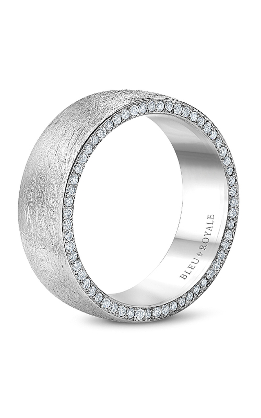 Bleu Royale Men's Wedding Band RYL 020WD8 - 14K White Gold Classic Ring for Grooms & Engagement - Perfect for Weddings, Anniversaries & Special Occasions