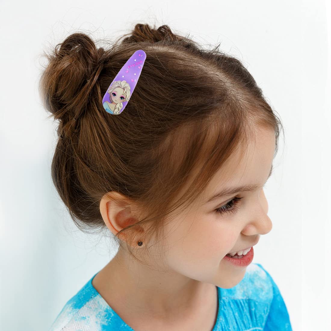 Princess Hair Clips for Girls - Cute Metal Snap Barrettes Hair Accessories Set of 5 - Perfect for School, Parties, and Everyday Wear
