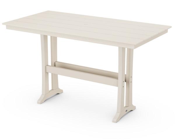 Polywood Farmhouse Trestle Bar Table - 37 x 72 Inch Rustic Dining Table for Kitchen, Patio & Outdoor Use - Durable Recycled Plastic Furniture for Restaurants, Bars & Backyard Entertaining