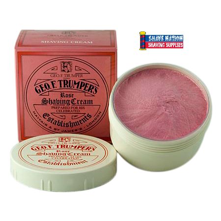Geo F Trumper Luxury Shaving Cream for Men - Rose Scented, 100g - Premium British Grooming Product for Smooth Shave - Perfect for Daily Use & Gift Sets