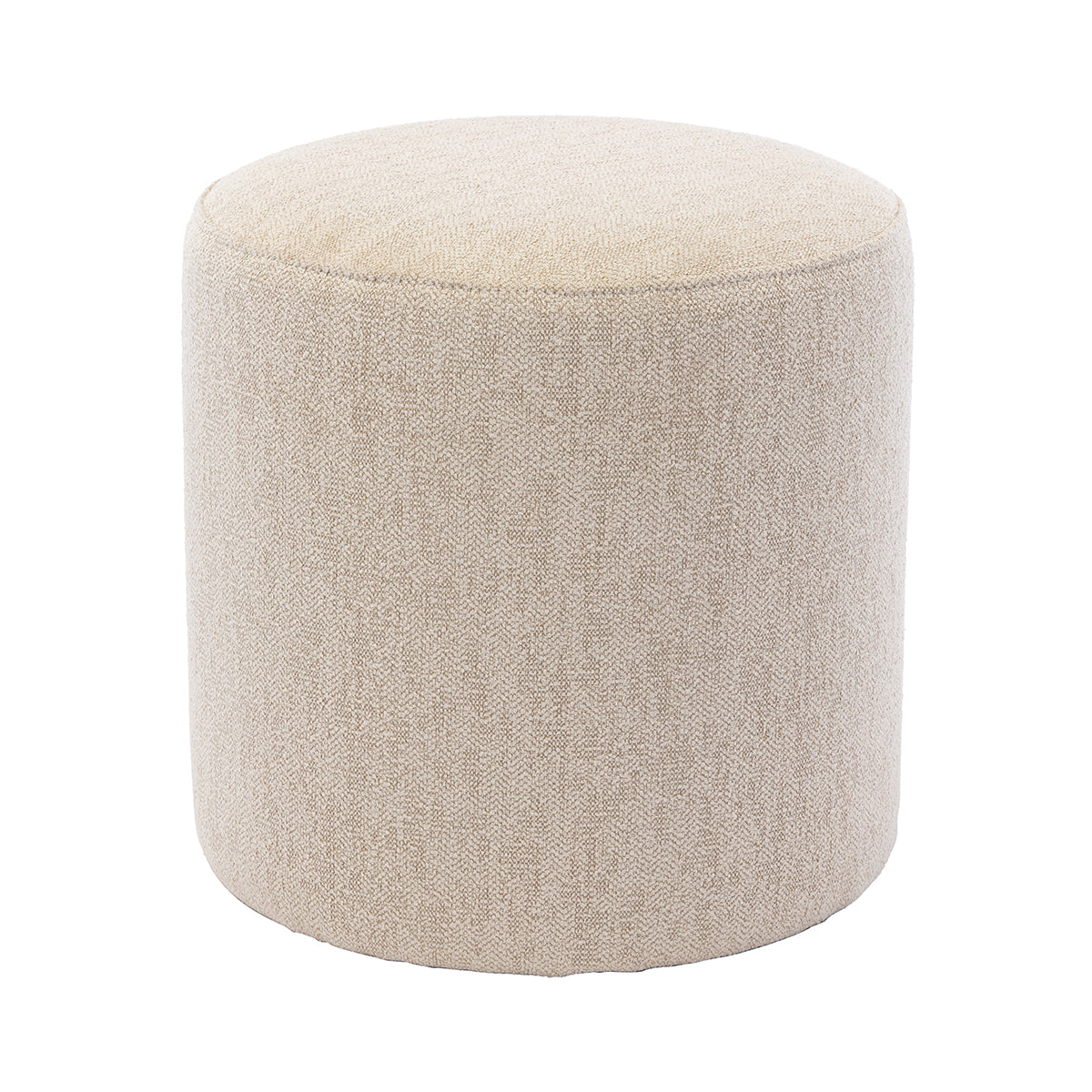 Juliette Ottoman Stool 40cm - Round Tufted Footrest Pouf with Wooden Legs for Living Room, Bedroom, and Nursery Decor