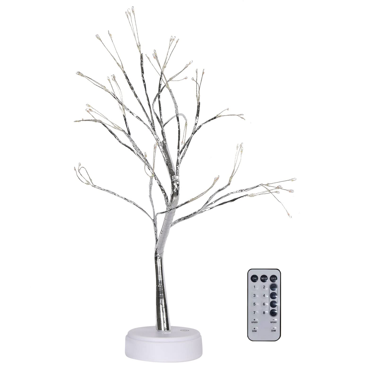 RGB Remote Control Small Christmas Tree Lamp - Color Changing LED Copper Wire Rice Grain Tree Night Light for Home Decor, Holiday Parties & Bedroom Ambiance