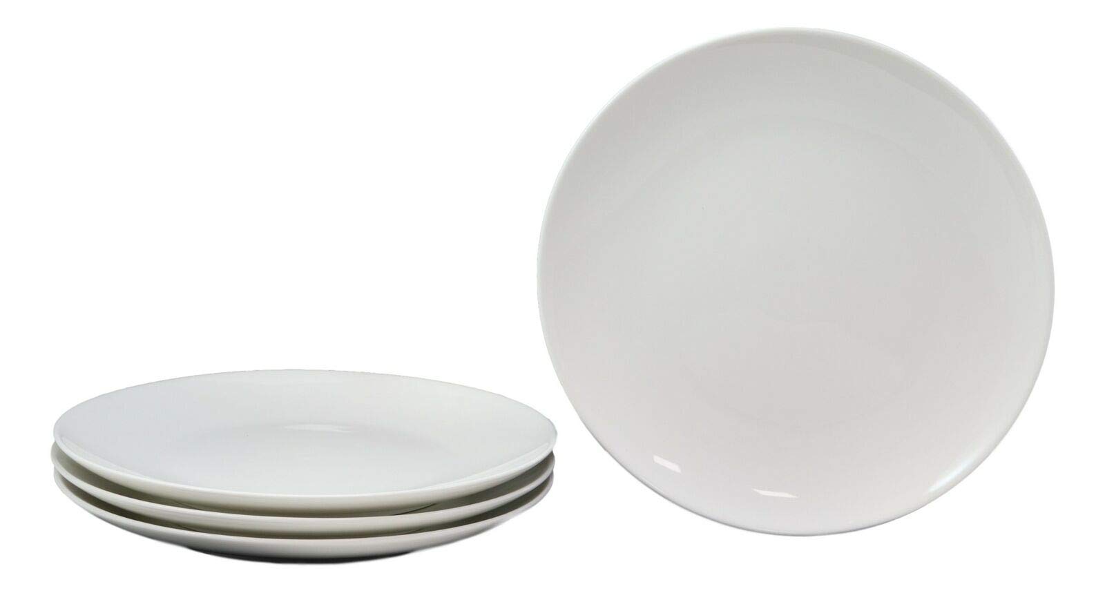 HomDEc 4-Piece White Porcelain Dinner Plates Set - 10