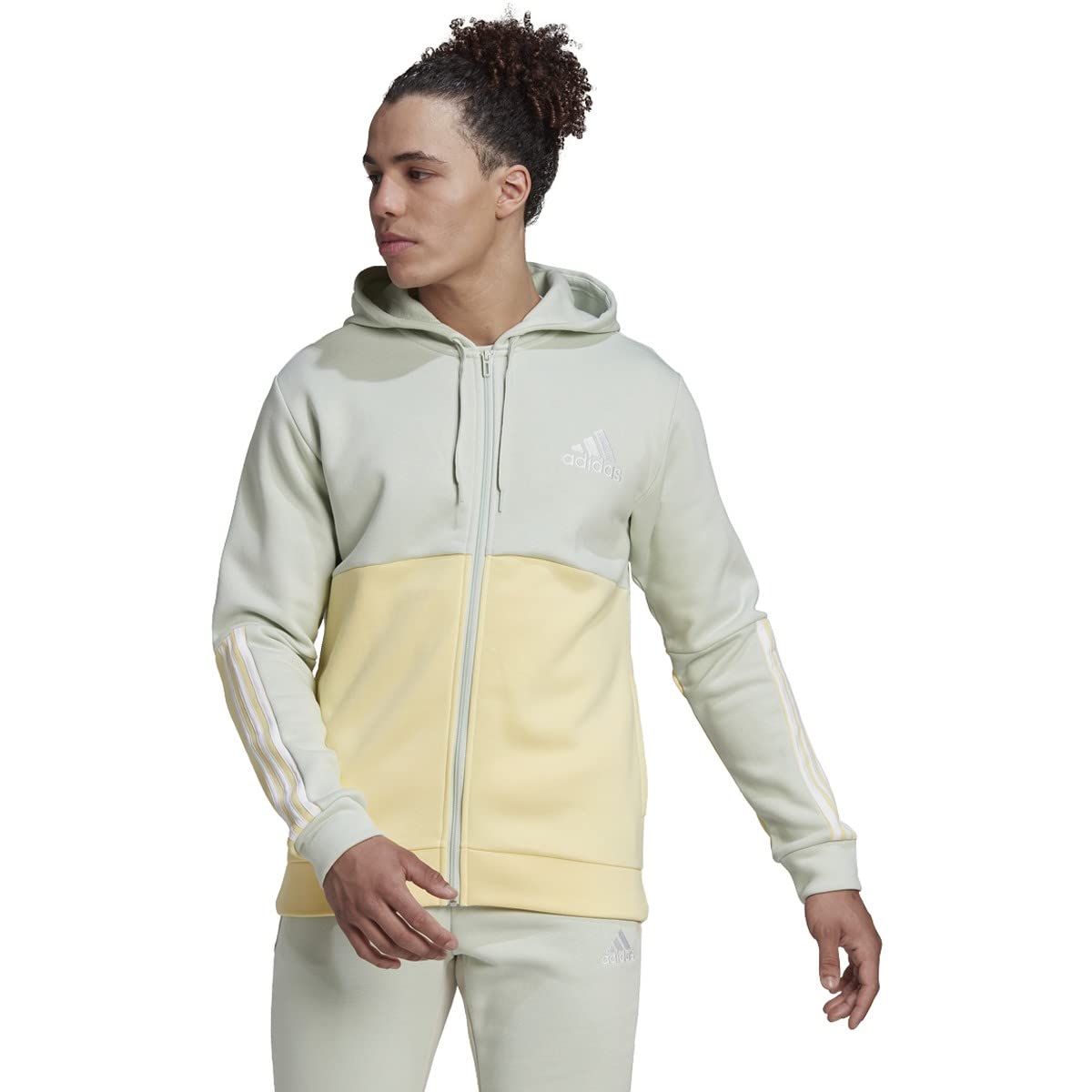 Adidas Essentials Colorblock Zip-Up Hoodie for Men - Perfect for Gym, Running & Casual Wear
