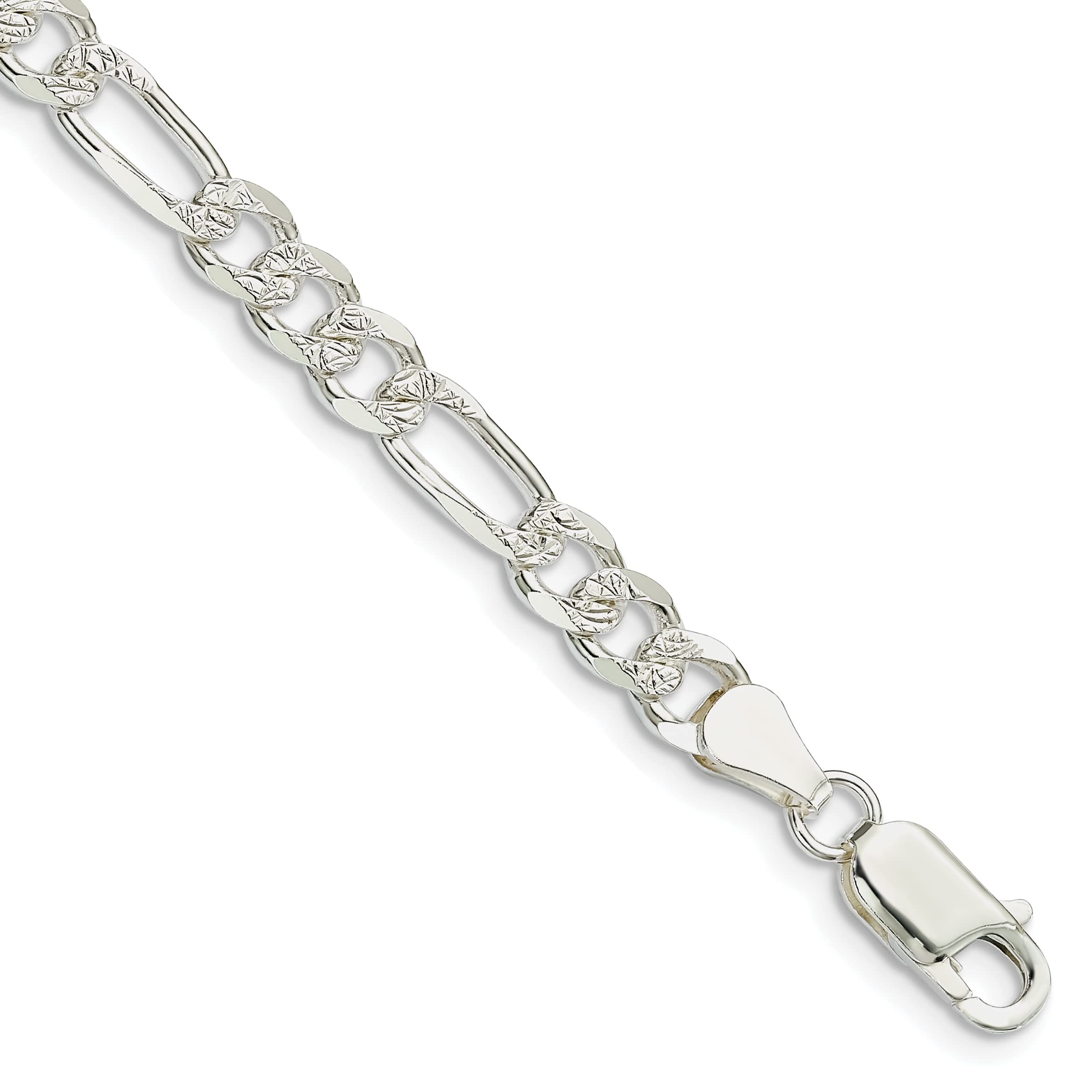 925 Sterling Silver 5.5mm Figaro Link Chain Anklet for Women - Dainty Summer Beach Foot Jewelry - Perfect for Vacation, Wedding & Everyday Wear