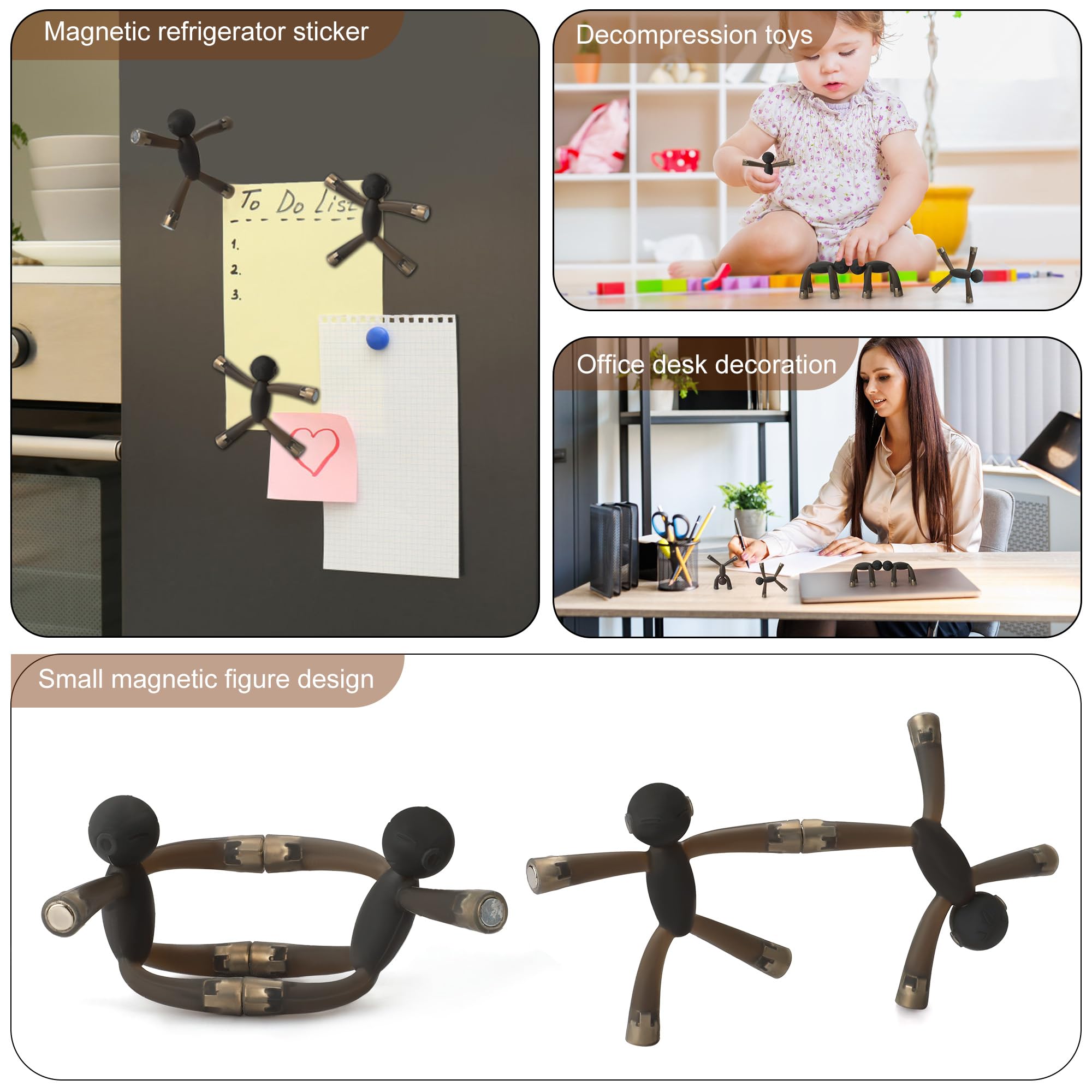 **Sensory Fidget Toys for Adults & Kids 8-12 - Stress Relief & Anxiety Relief Toys - Office Desk Toys for Focus & Relaxation (Black) - Perfect for ADHD, Autism, Work & School**