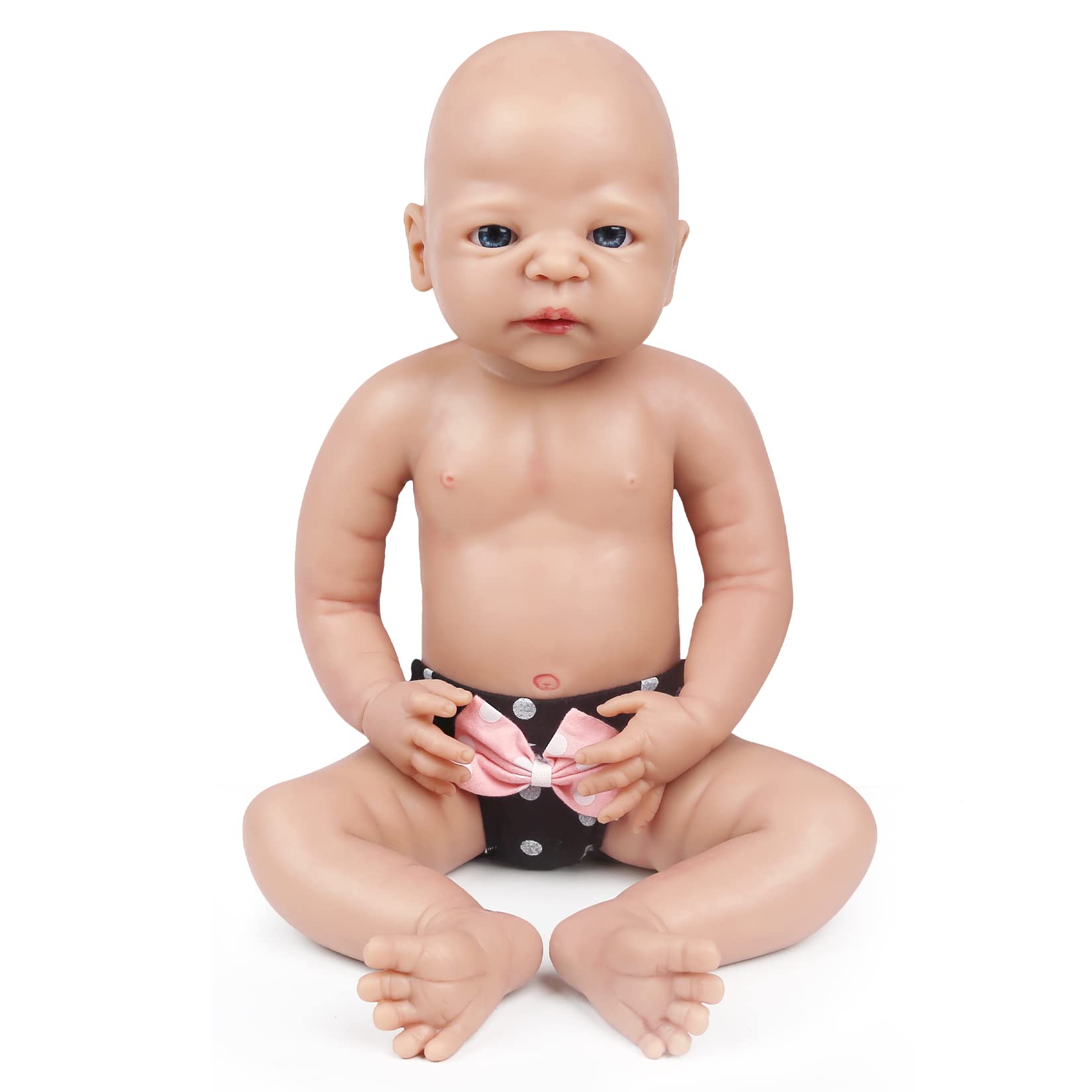 **Vollence 22 Inch Full Silicone Baby Doll for Girls - Lifelike Realistic Weighted Newborn Doll, Not Vinyl | Perfect for Playtime, Collecting & Therapy**
