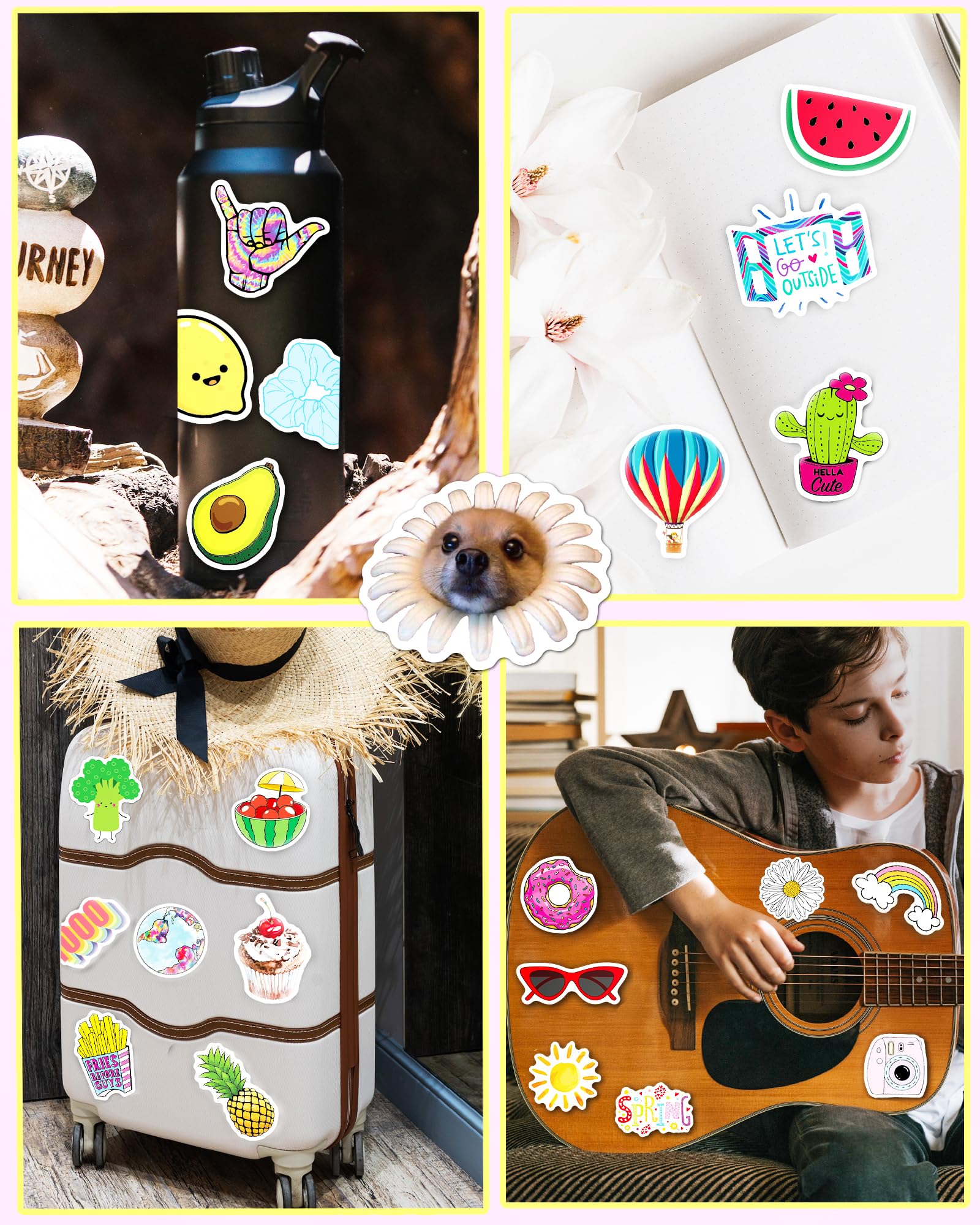 300 Pcs Cute Waterproof Vinyl Stickers for Kids & Teens - Fun Decals for Water Bottles, Laptops, Notebooks & DIY Crafts - Aowplc