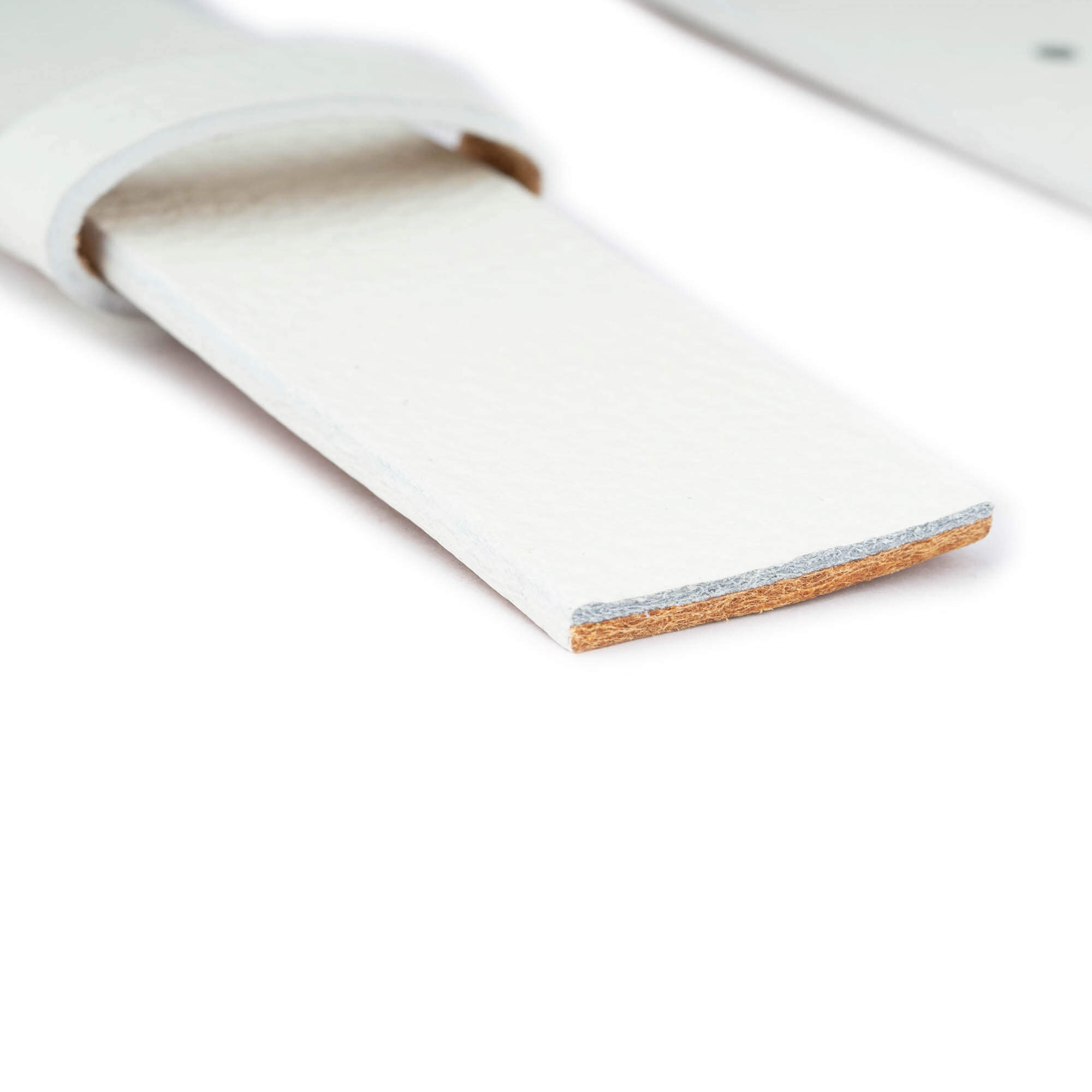 3.5cm White Pebbled Leather Belt Strap Replacement for Montblanc Buckles - Classic Dress Belt for Men & Women, Perfect for Office, Formal Events & Business Attire