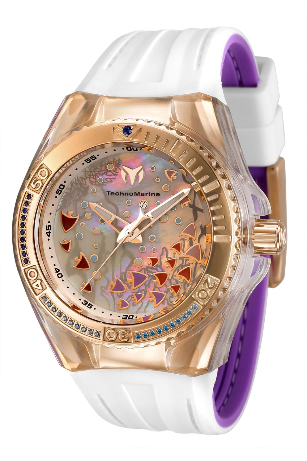 Technomarine Cruise Dream Women's Stainless Steel Quartz Watch with Silicone Band - White Dial 26mm Waterproof Fashion Watch for Women - Perfect for Casual Wear, Office & Beach Vacations (Model TM-119021)