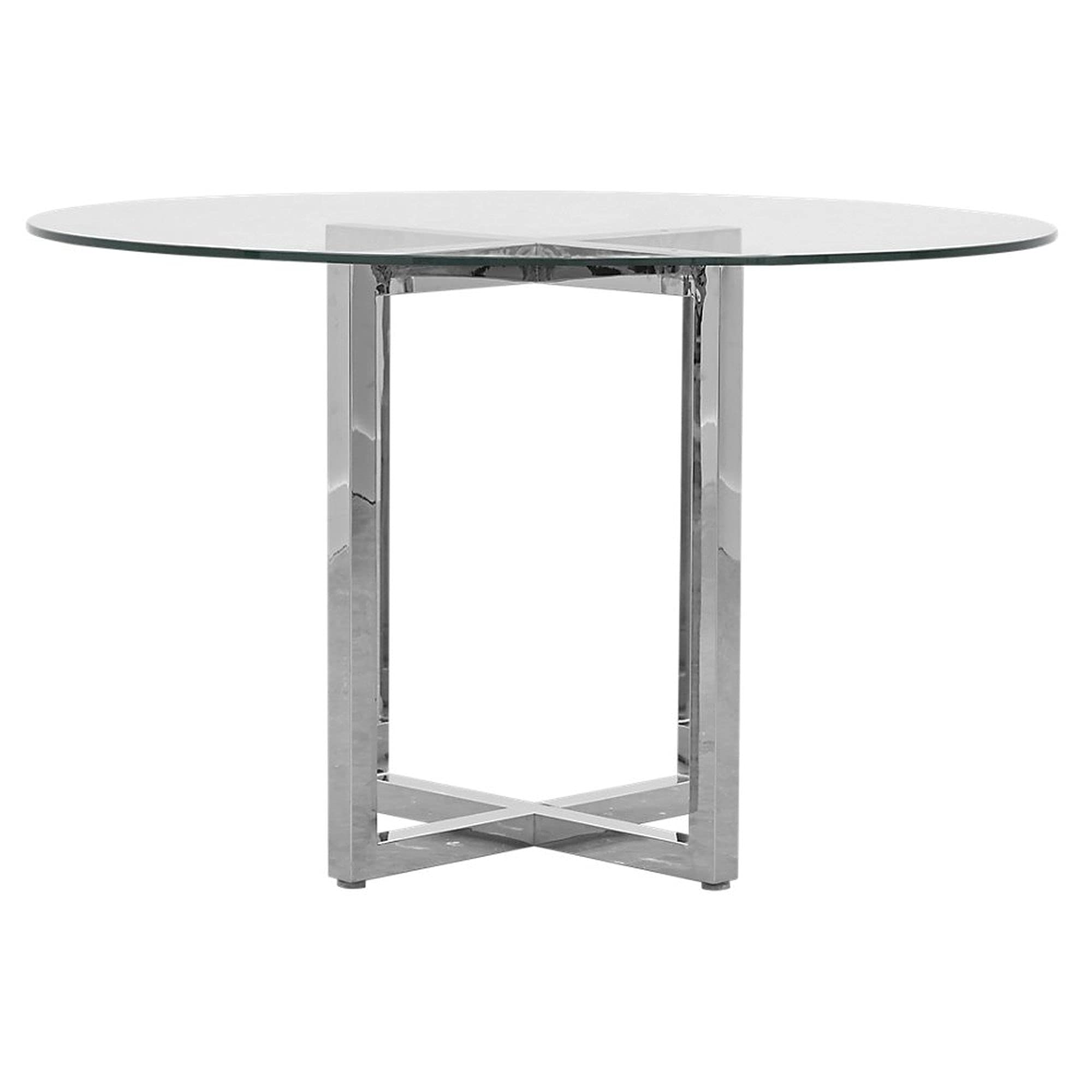 Modus 54-Inch Amasya Glass Top Counter Table - Modern Kitchen Island Bar Table for Dining, Entertaining & Small Space Living