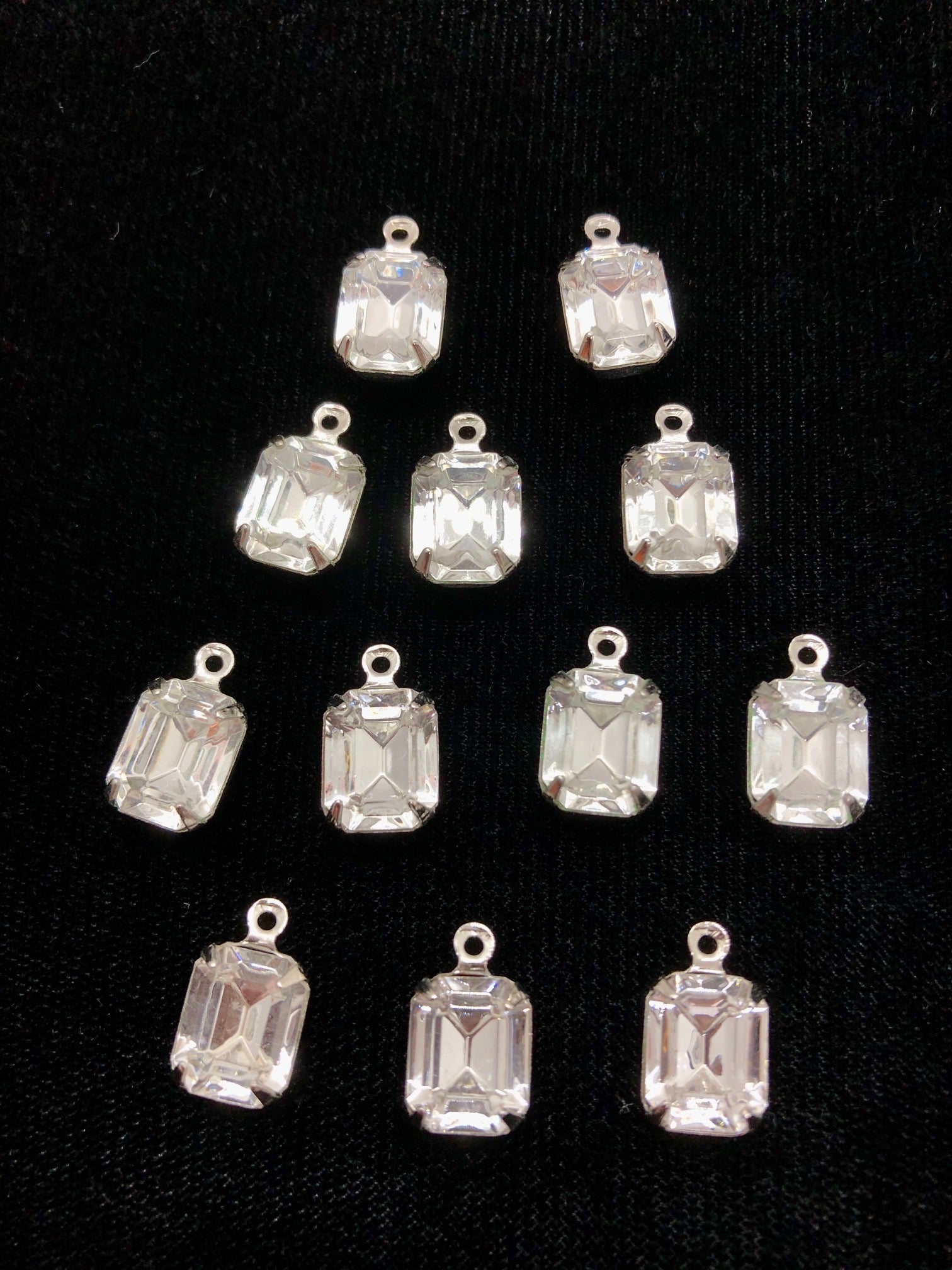30SS Rectangular Crystal Rhinestone Drops - 12pcs/Pack - Perfect for DIY Jewelry, Wedding Decor, and Costume Accessories
