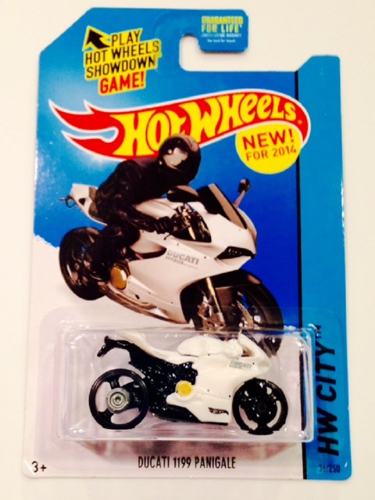 Hot Wheels 2014 HW City Ducati 1199 Panigale Diecast Motorcycle Toy - White Limited Edition 36/250 - Collectible Model Car for Kids & Adults, Perfect for Display, Gifts & Racing Play