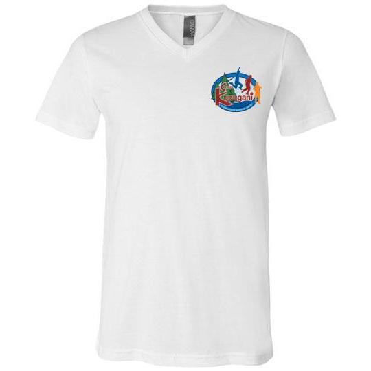 Kupugani Unisex Short Sleeve V-Neck T-Shirt with Oval Logo for Boys | Casual Everyday Wear, School Outfits & Family Matching Sets