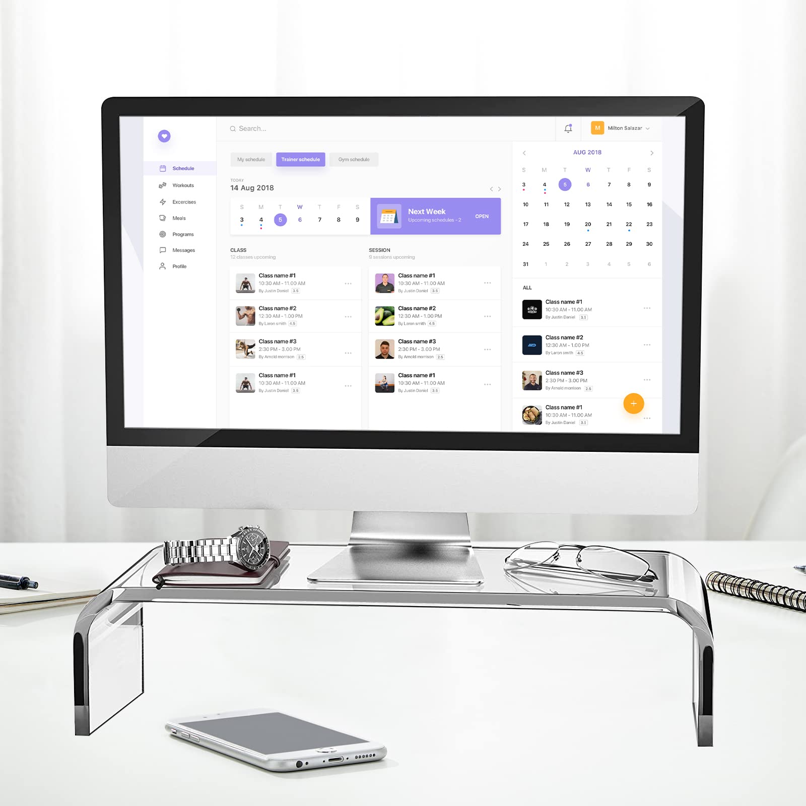 Clear Acrylic Monitor Stand Riser with Storage - Ergonomic Laptop & Computer Stand for Desk Organization | Perfect for Home Office, Gaming Setup & School Workspace