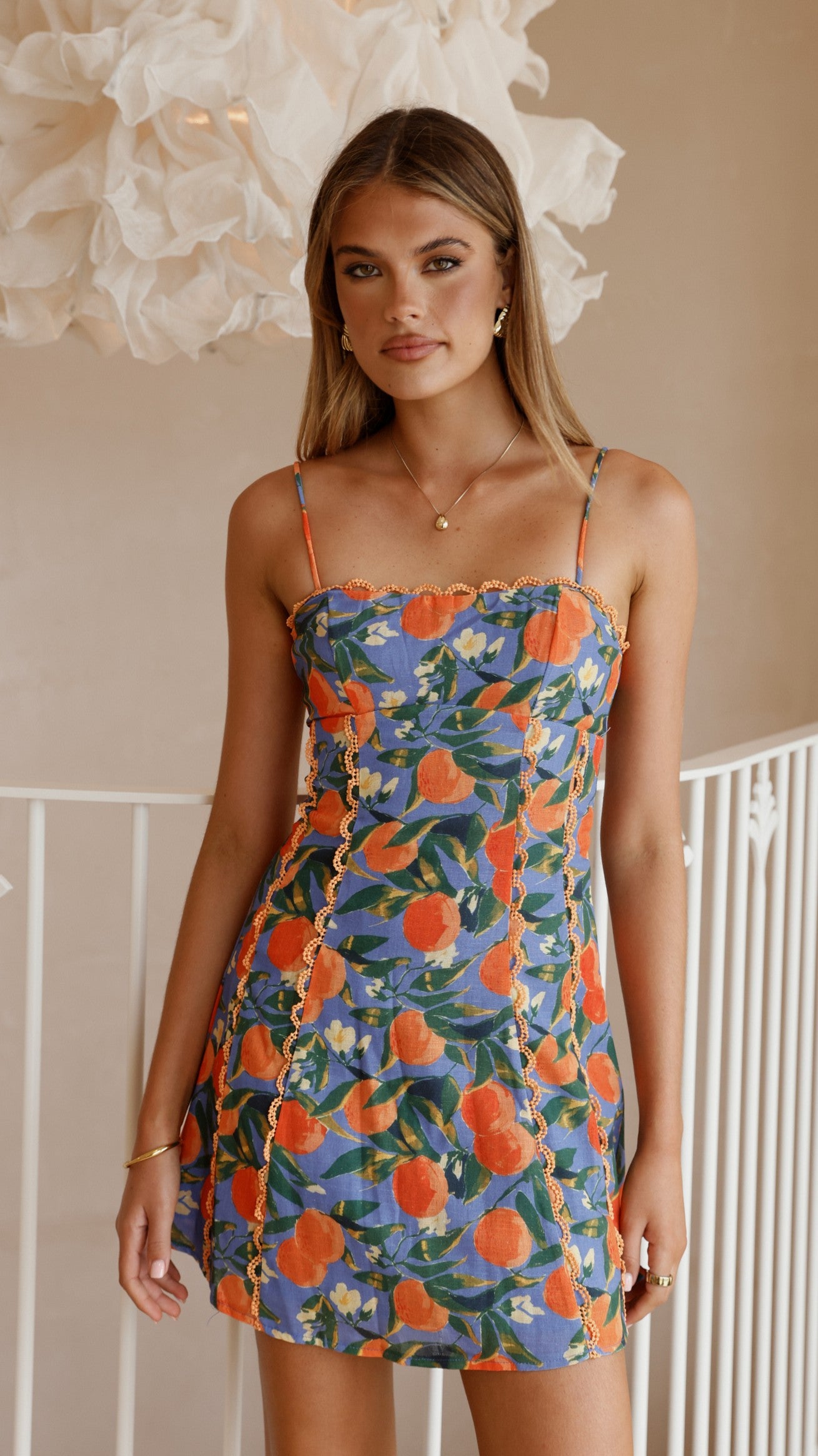 Cartia Mini Dress - Orange Print Floral Summer Dress for Women | Casual & Party Wear | Perfect for Beach, Vacation, and Date Nights