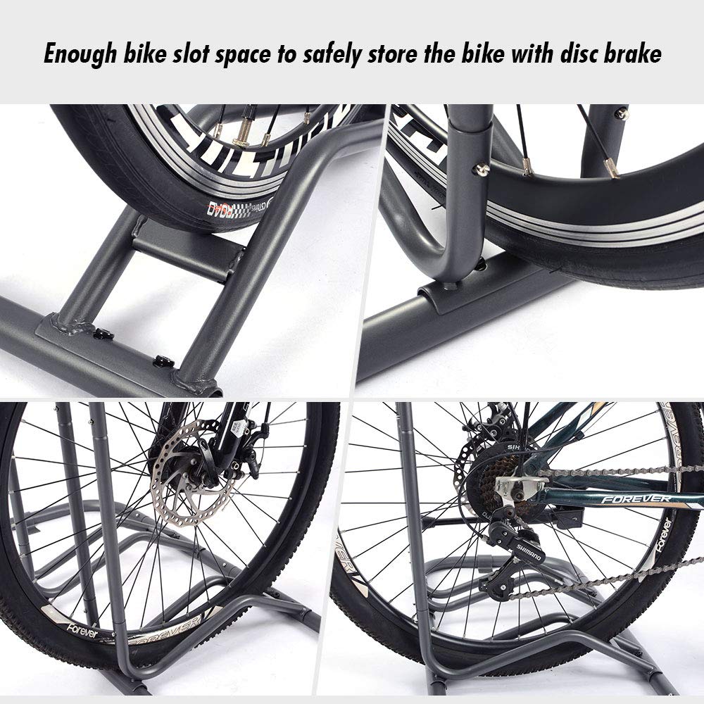 **Ikkle Bike Parking Stand - Heavy Duty Adjustable Bicycle Rack for 5 Bikes, Dual Purpose Garage Storage Holder with 2 Extra Floor Anchor Brackets - Indoor & Outdoor Use for Home, Apartment, or Commercial Spaces**