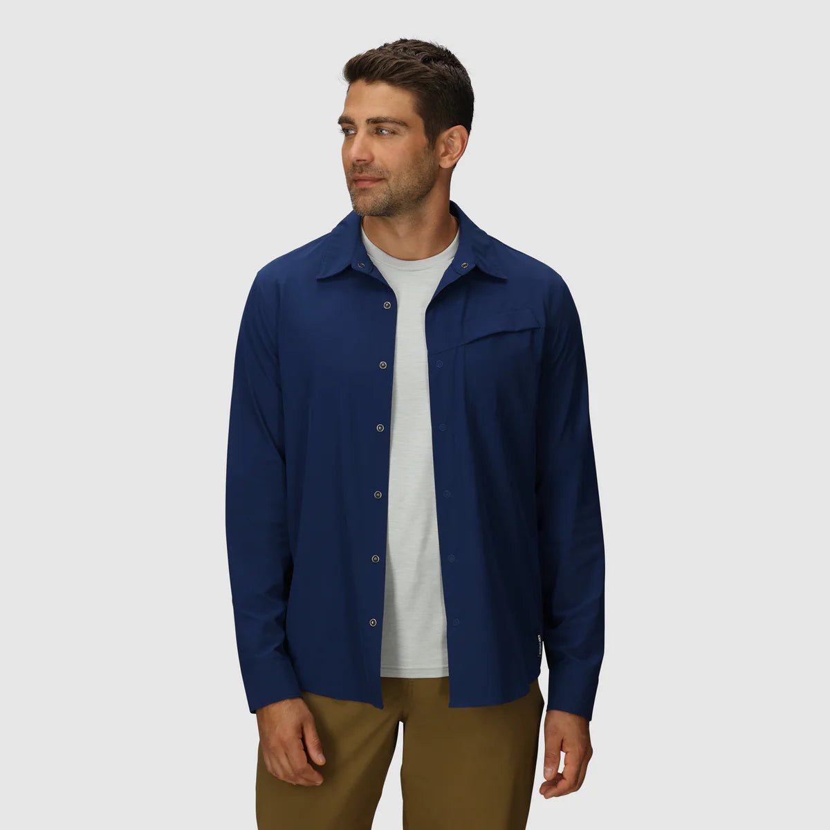 **Astroman Men's UPF 50+ Long Sleeve Sun Shirt - Lightweight & Breathable UV Protection for Hiking, Fishing & Outdoor Activities**