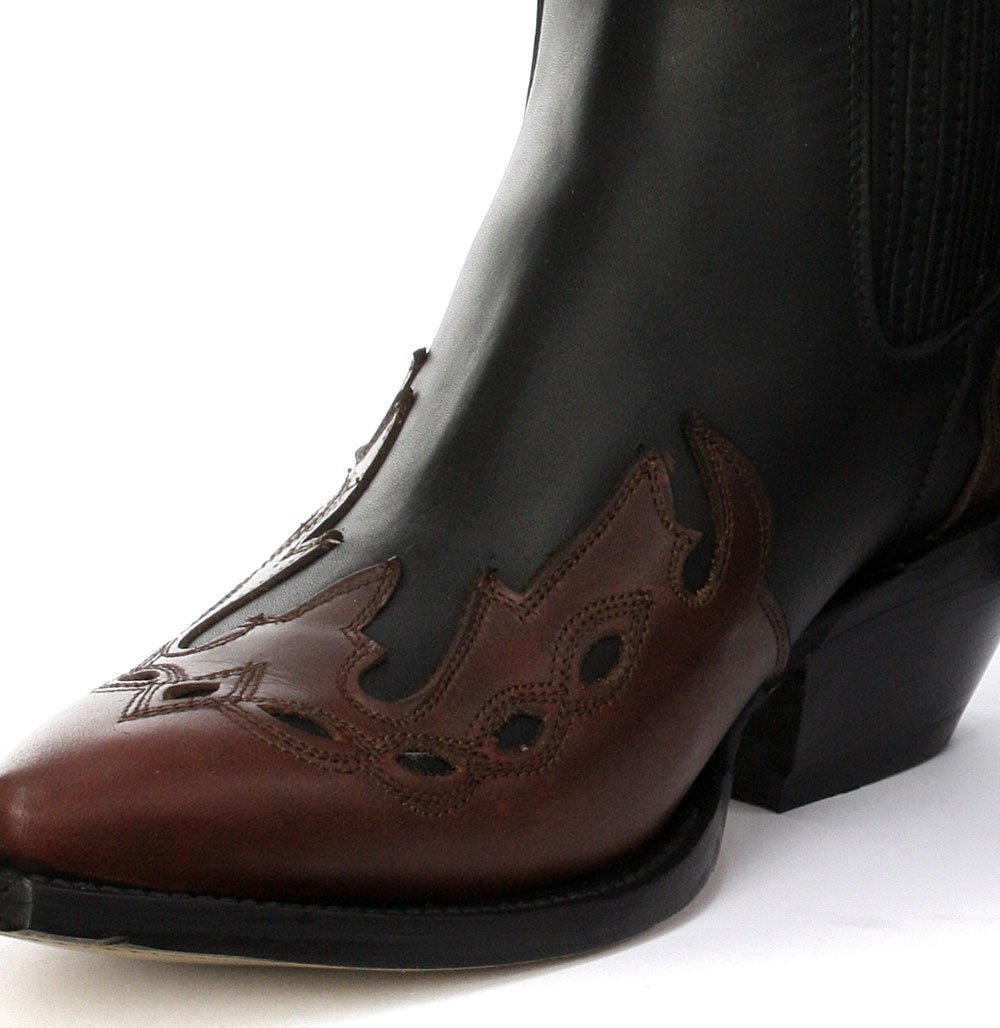 Arizona Lo Black/Burgundy Genuine Leather Cowboy Boots for Men - Size 6 | Western Style, Comfortable & Durable | Perfect for Rodeo, Country Music Festivals & Casual Wear