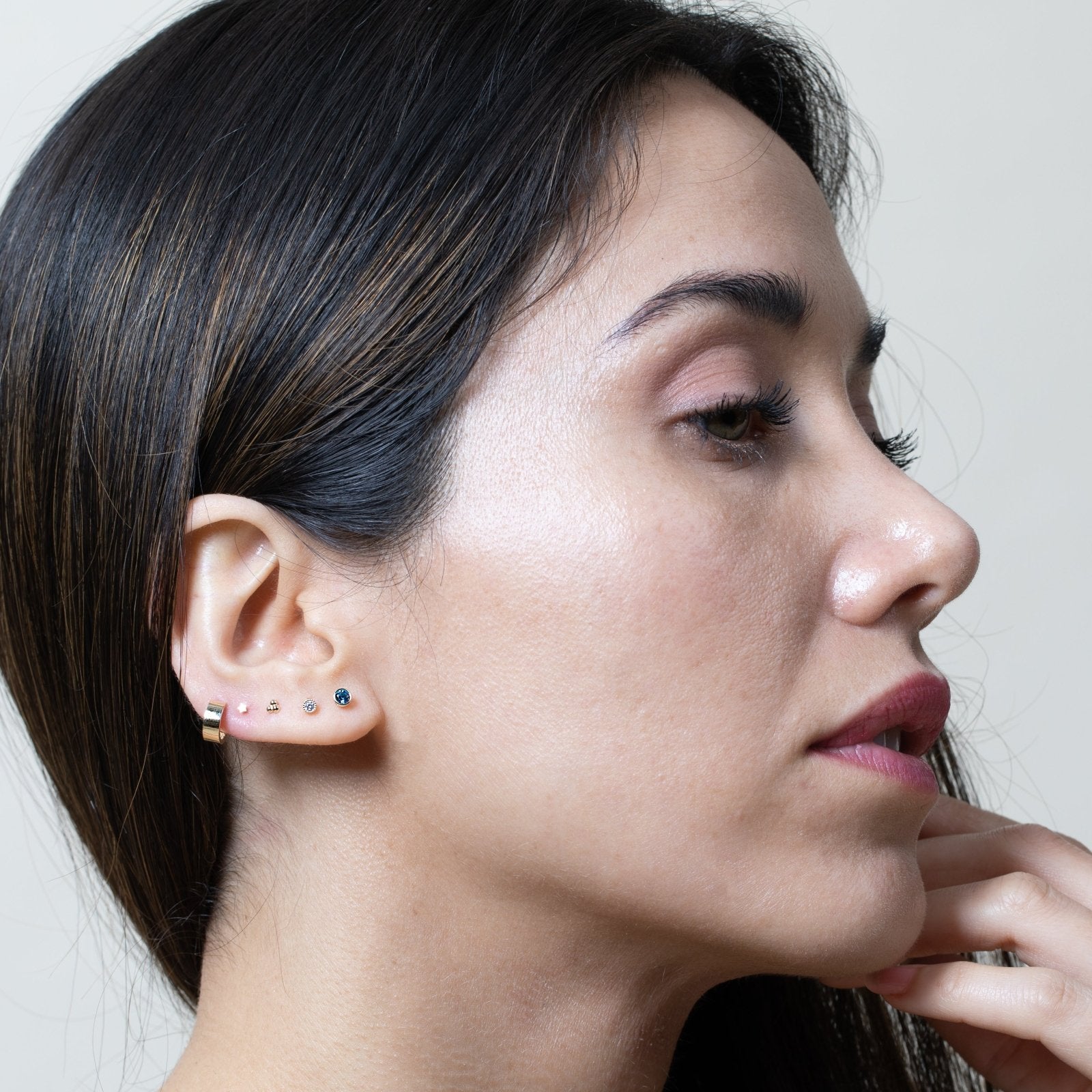 14K Solid Yellow Gold Milgrain Gemstone Flat Back Stud Earrings for Women - Perfect for Everyday Wear, Parties & Special Occasions