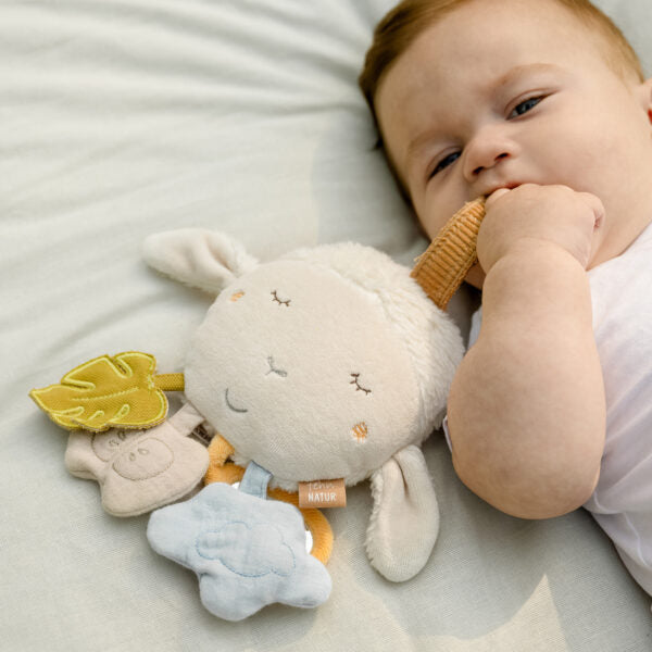 FehnNATUR Soft Plush Sheep Activity Toy for Babies - Cuddly Sensory Play Toy for Newborns & Infants | Perfect for Nursery, Tummy Time & Early Learning Development