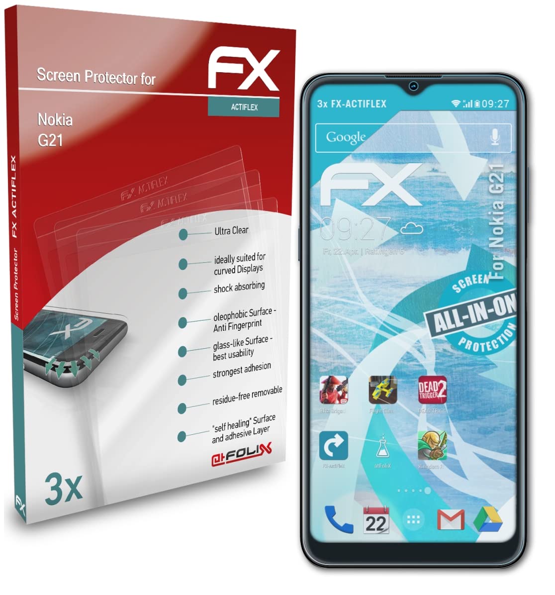 Nokia G21 Screen Protector - 3 Pack Ultra Clear Flexible FX Film - Anti-Scratch HD Protection for Nokia G21 Smartphone - Perfect for Daily Use, Gaming & Outdoor Activities