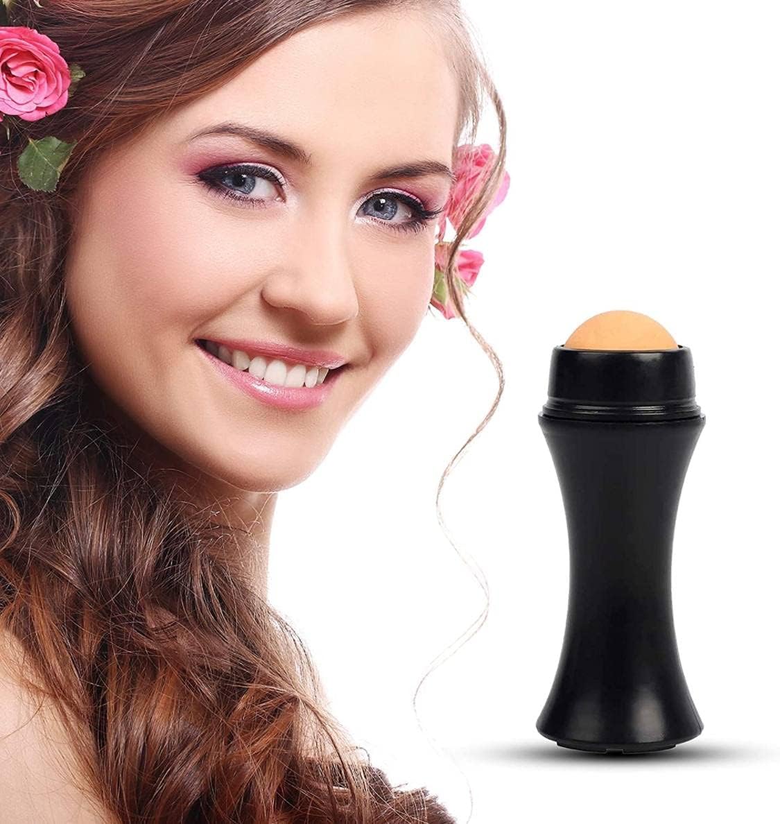 Piercell™ Volcanic Stone Face Roller - Reusable Oil Absorbing Roller for Oily Skin, Makeup-Friendly Skincare Tool for Shine Control & Pore Refining - Perfect for On-the-Go Touch-Ups, Gym, Office & Travel