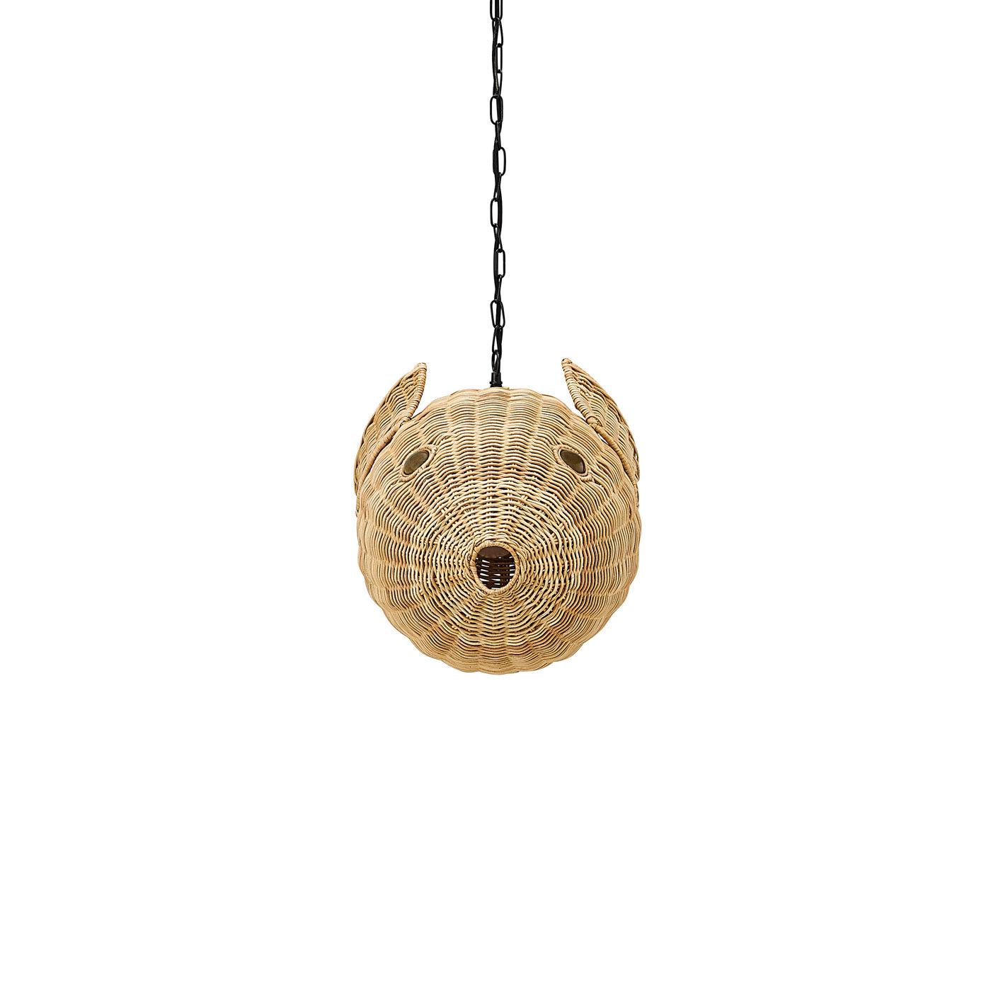 Handwoven Wicker Blowfish Small Pendant Light - Natural Rattan Hanging Decor for Beach House, Boho Bedroom, or Coastal Living Room