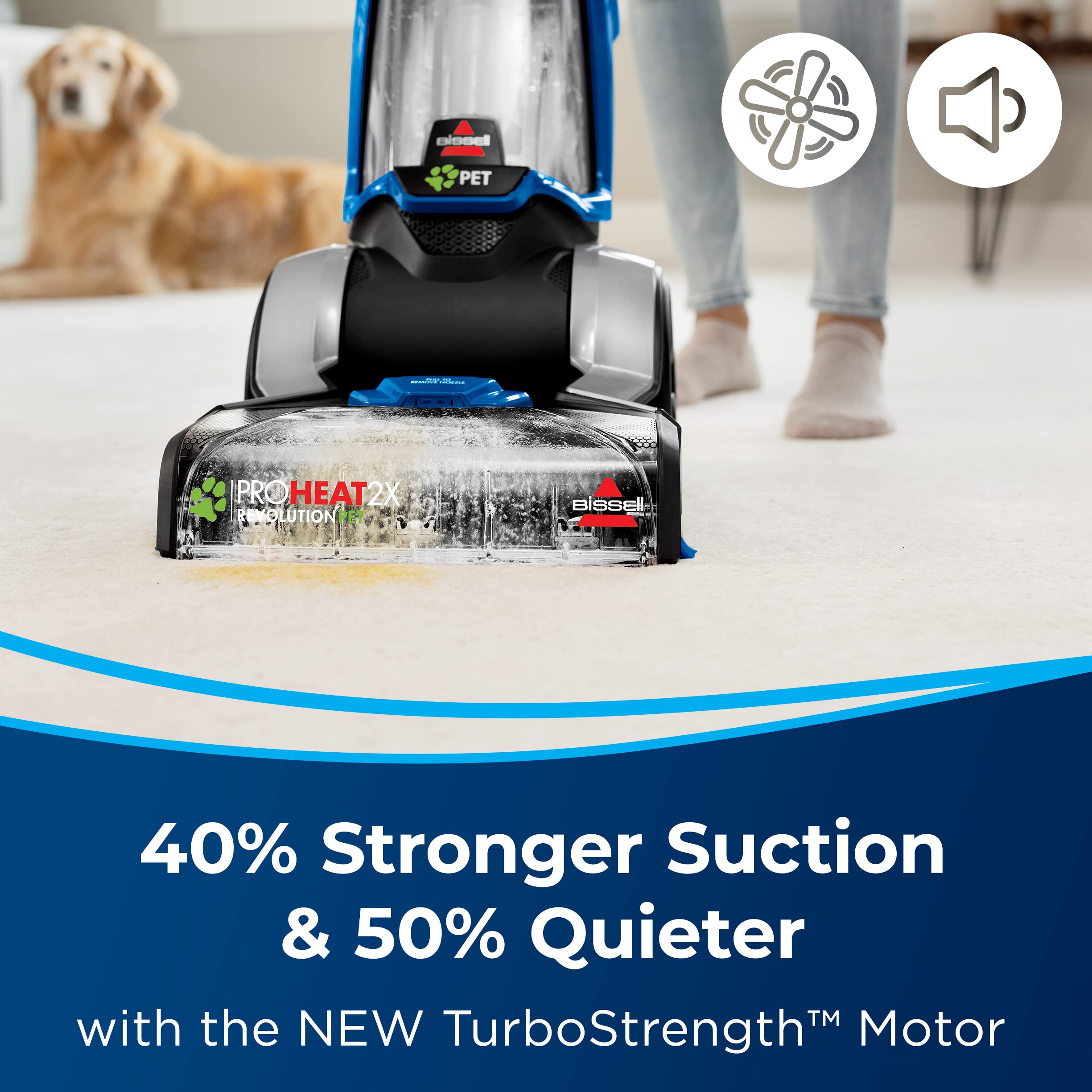 BISSELL ProHeat 2X Revolution Pet Turbo Upright Carpet Cleaner 35799 - Powerful Deep Cleaning for Pet Hair & Stains - Ideal for Home, Office & High-Traffic Areas