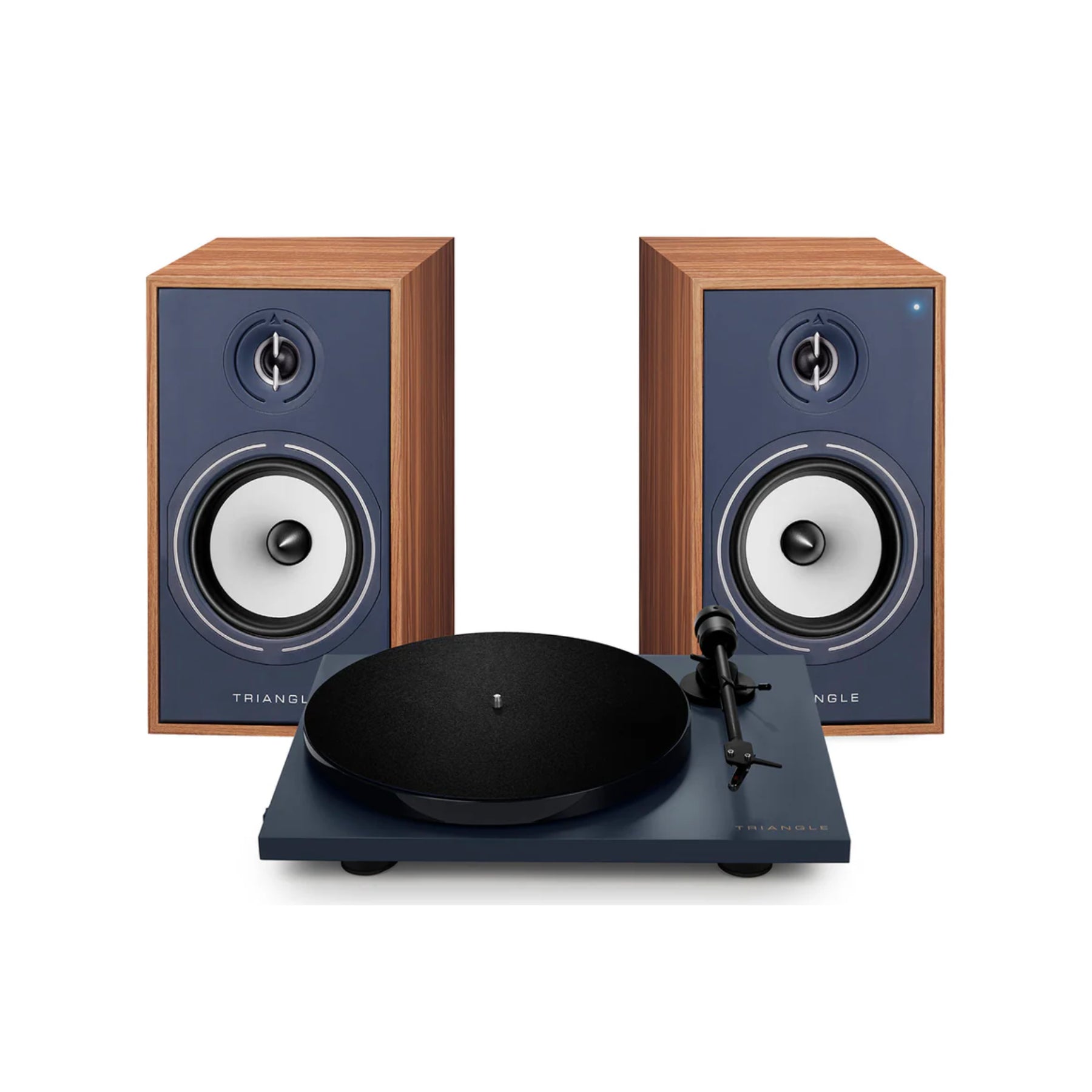 Triangle Lunar 1 Turntable with Borea BR03 Wireless Bookshelf Speakers - Hi-Fi Vinyl Record Player & Bluetooth Speaker System for Home Audio, Living Room, and Studio Use