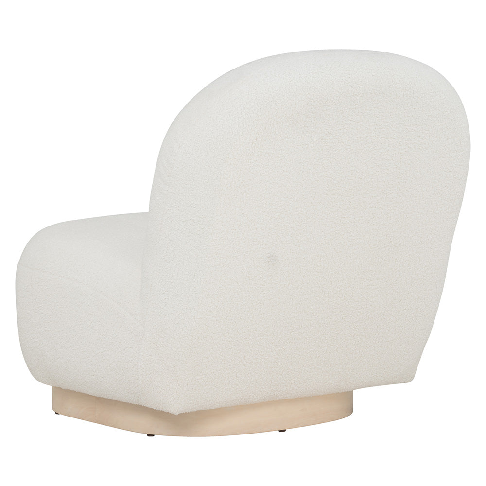 HELIA Boucle Lounge Chair in Off White - Modern Accent Chair for Living Room, Bedroom & Office - Cozy Upholstered Seating for Relaxing & Reading