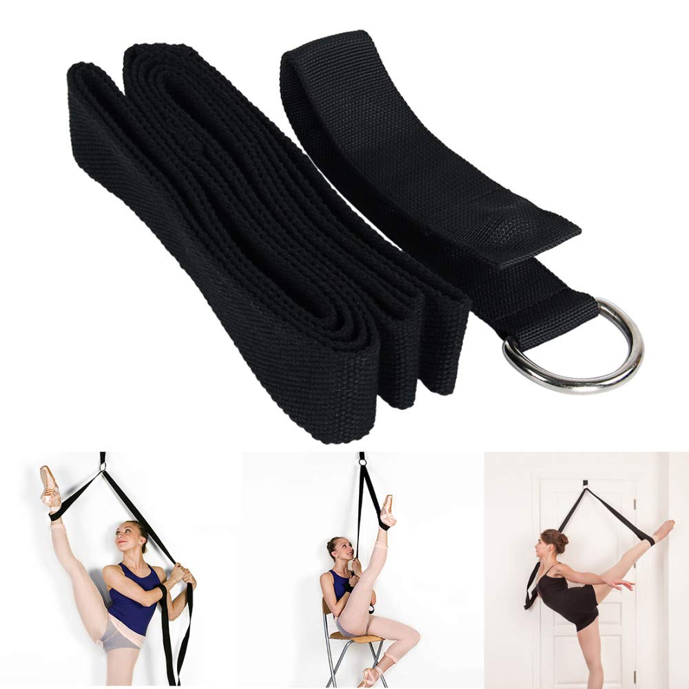 Adjustable Leg Stretching Strap with Door Anchor - Yoga Flexibility Trainer for Ballet, Dance, Cheerleading & Gymnastics - Home Workout Equipment for Splits Training & Leg Stretching Exercises (Ideal for Yoga, Pilates, Dance Practice & Home Fitness)