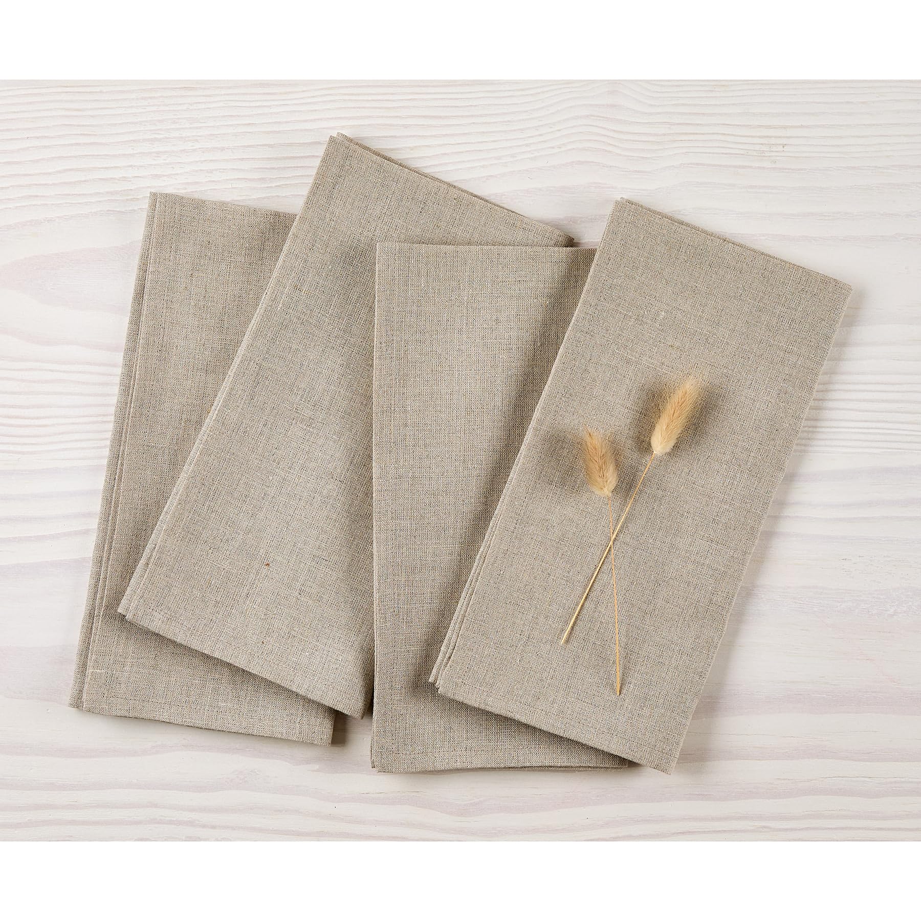 Premium 100% Pure Linen Napkins Set of 4 - 20x20 Inch Natural Cloth Dinner Napkins for Spring, Mother's Day & Easter Decor - Handcrafted, Machine Washable - Perfect for Dinner Parties, Weddings & Holiday Table Settings