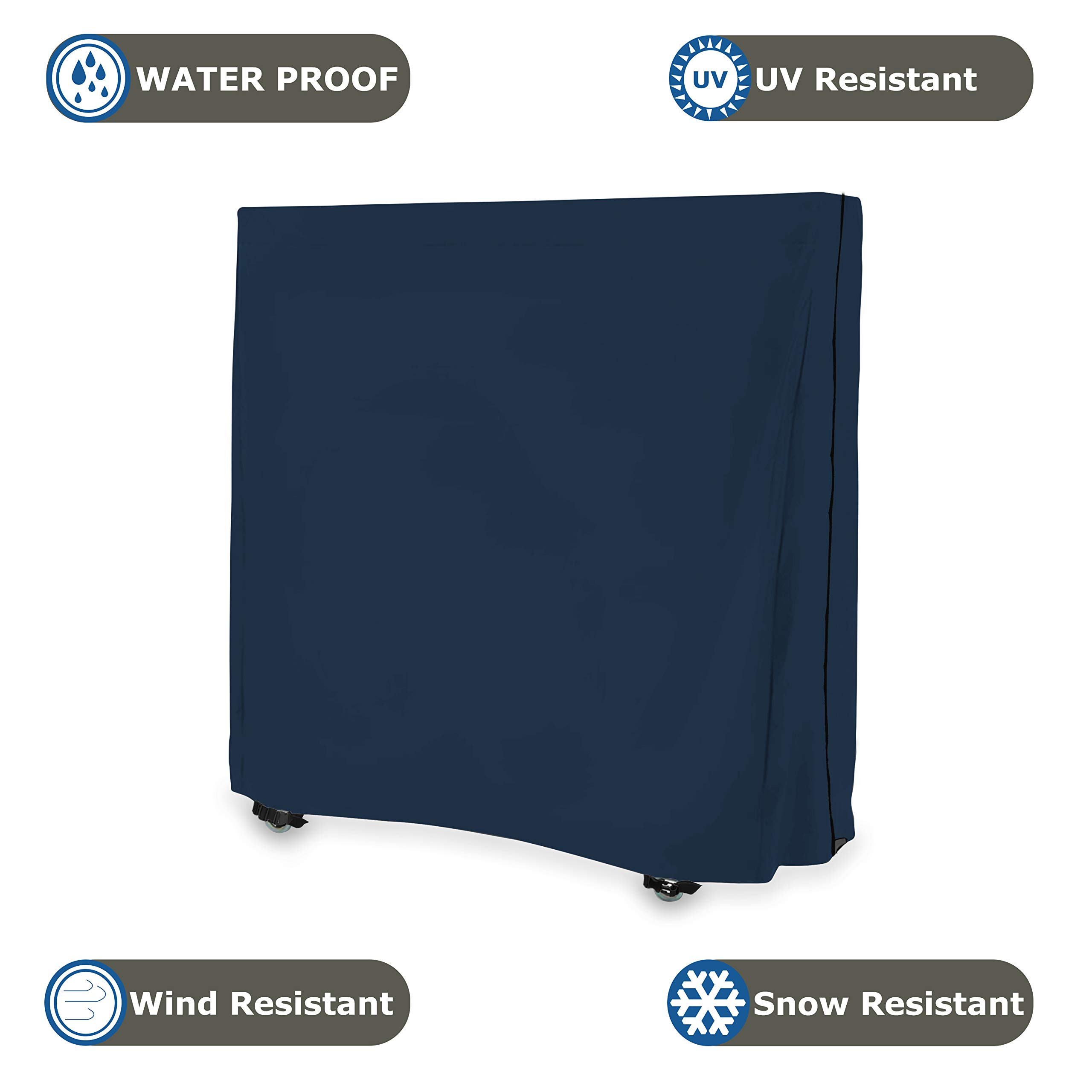 **Waterproof & UV Resistant Ping Pong Table Cover - Heavy Duty 12 Oz PVC Fabric with Air Pockets & Drawstring for Indoor/Outdoor Use - Perfect for Patio, Garage, or Club Protection (Blue)**
