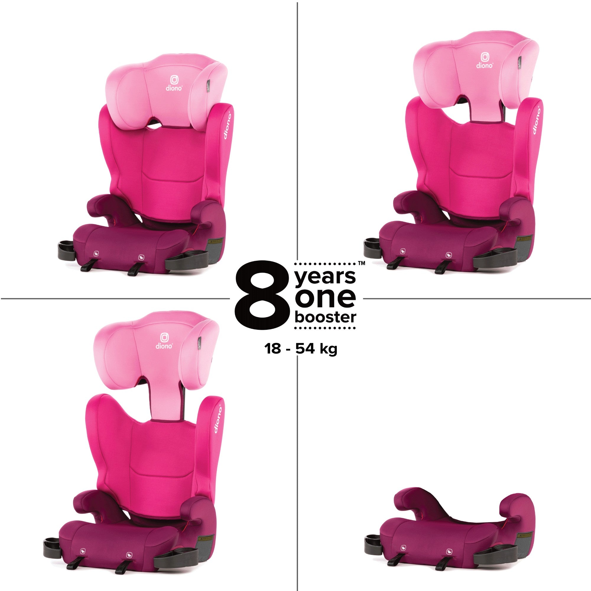Diono Cambria 2 Back Booster Car Seat for Kids - Safe & Comfortable High Back Booster for Travel & Everyday Use