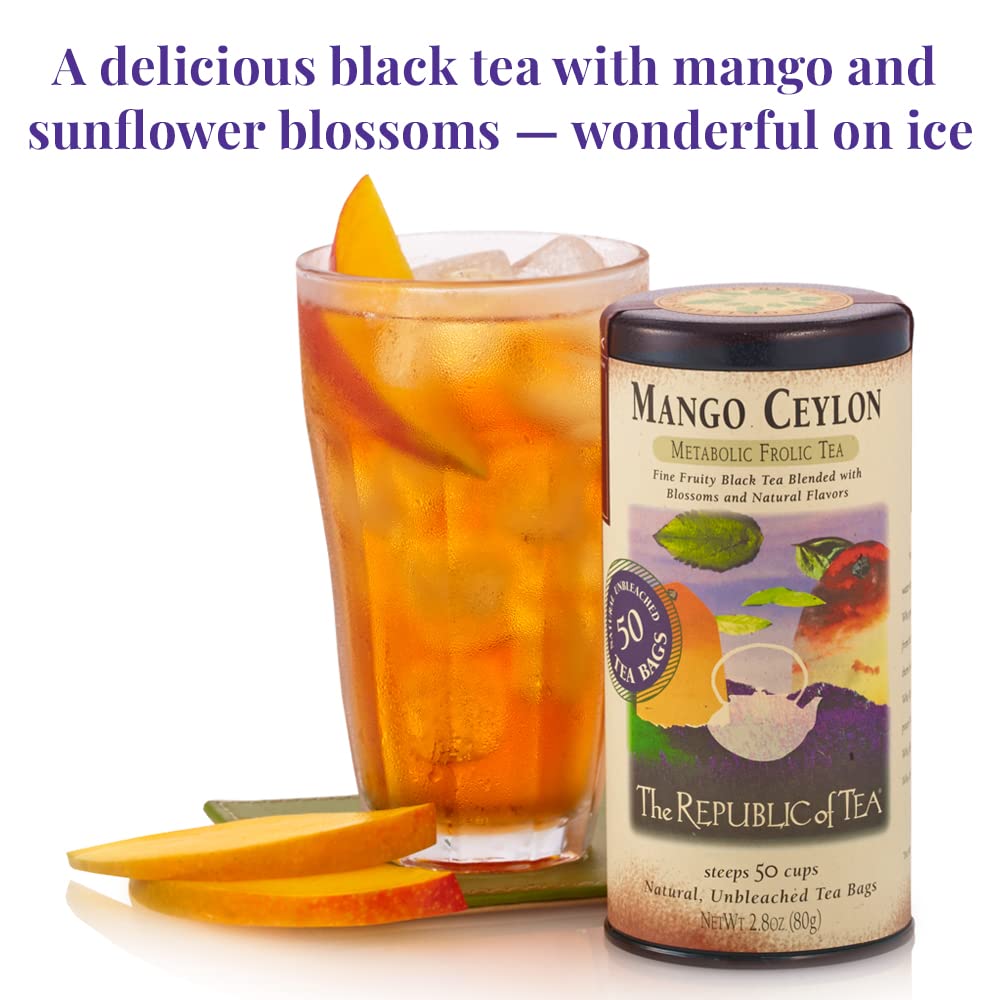 The Republic of Tea – Mango Ceylon Black Tea Bags, 250 Count | Premium Loose Leaf Tea for Weight Loss & Metabolism Boost | Perfect for Morning Energy, Afternoon Pick-Me-Up & Relaxing Evening Tea Time