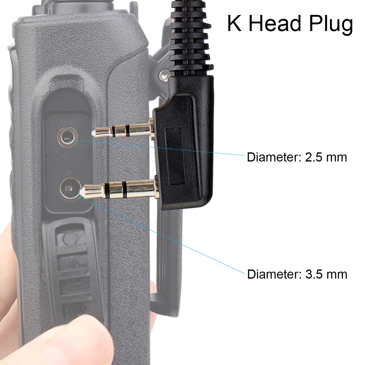 Retevis Walkie Talkie Earpiece with PTT Microphone - 3.5mm Transparent Headset Compatible with RT24 RT22 RT622 RT46 RT27 RT617 RT618 RT619 Baofeng BF-888S Kenwood Radios (5 Pack) - Ideal for Security, Construction, and Outdoor Communication