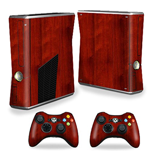 MightySkins Cherry Wood Decal Skin Wrap Sticker for Microsoft Xbox 360 S Slim Console & 2 Controllers - Protective Vinyl Cover for Gaming Setup & Customization