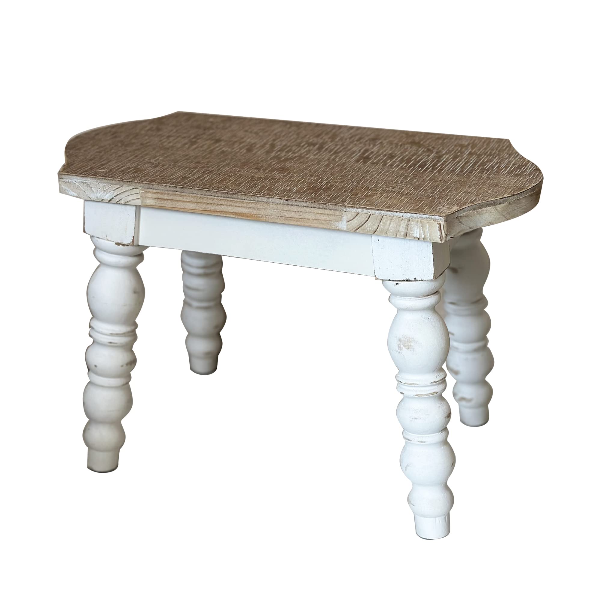 Wooden Bathroom Stool - Sturdy Wood Foot Stool for Adults & Kids, Multi-Purpose Step Stool for Bedroom, Kitchen, Garden Planter - Perfect for Bathroom, Nursery & Home Decor