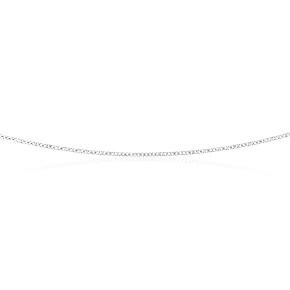 9ct White Solid Gold Diamond Cut Curb Chain 50cm - Elegant Jewelry for Women, Perfect for Everyday Wear, Gifts & Special Occasions